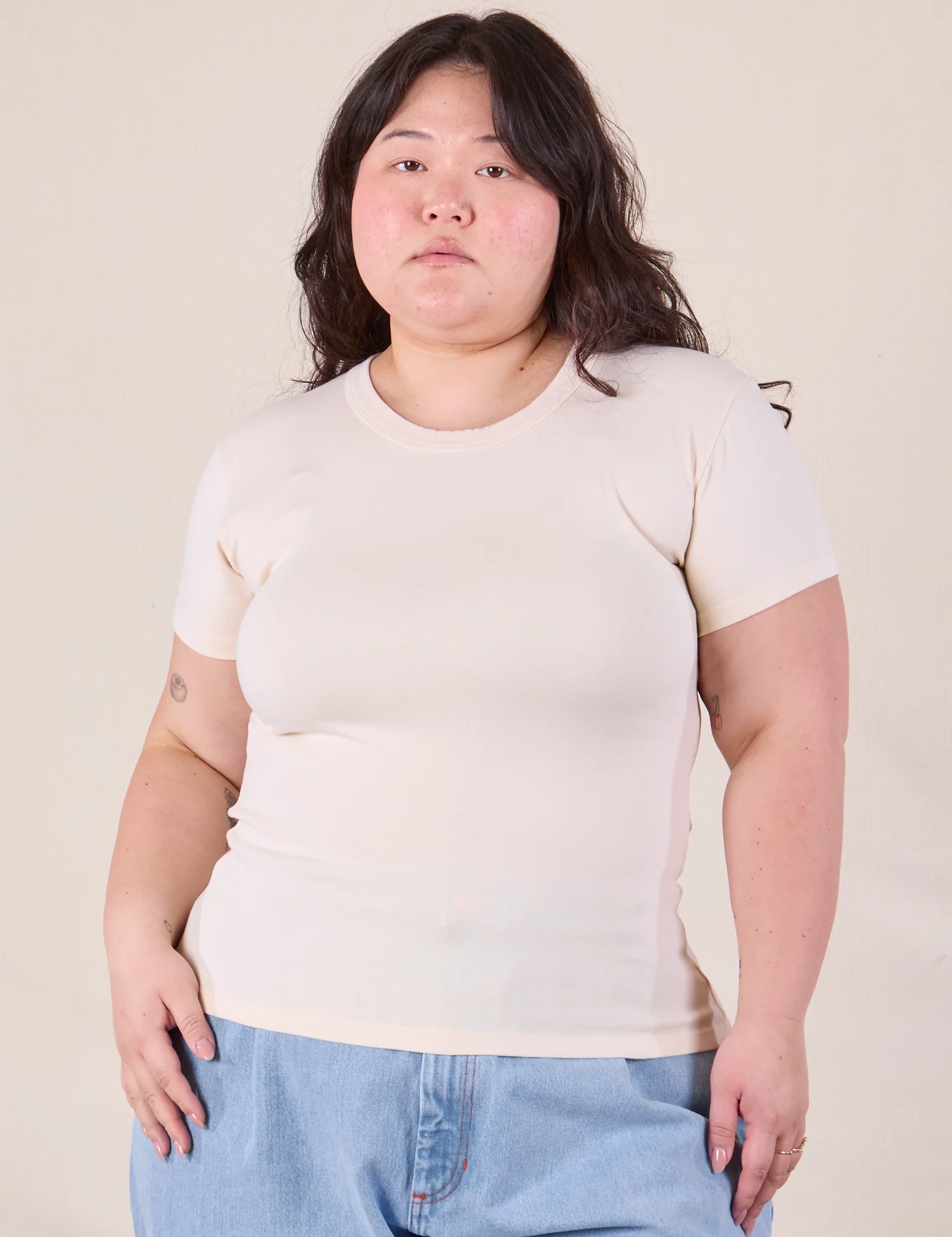 Baby Tee - Vintage Tee Off-White - Image 10