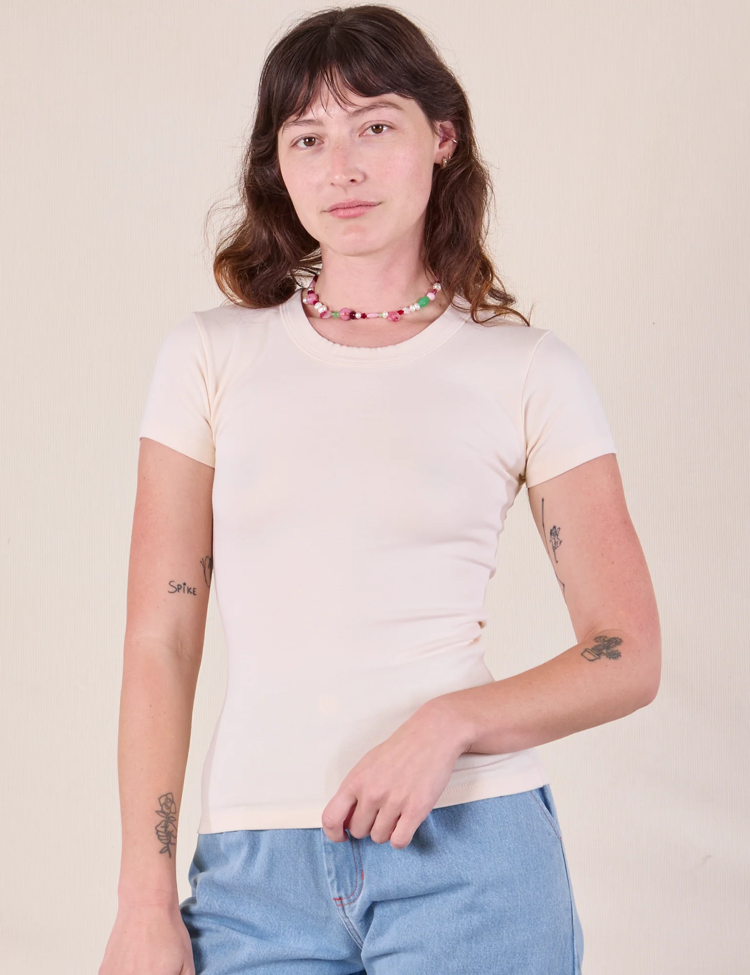 Baby Tee - Vintage Tee Off-White - Image 16