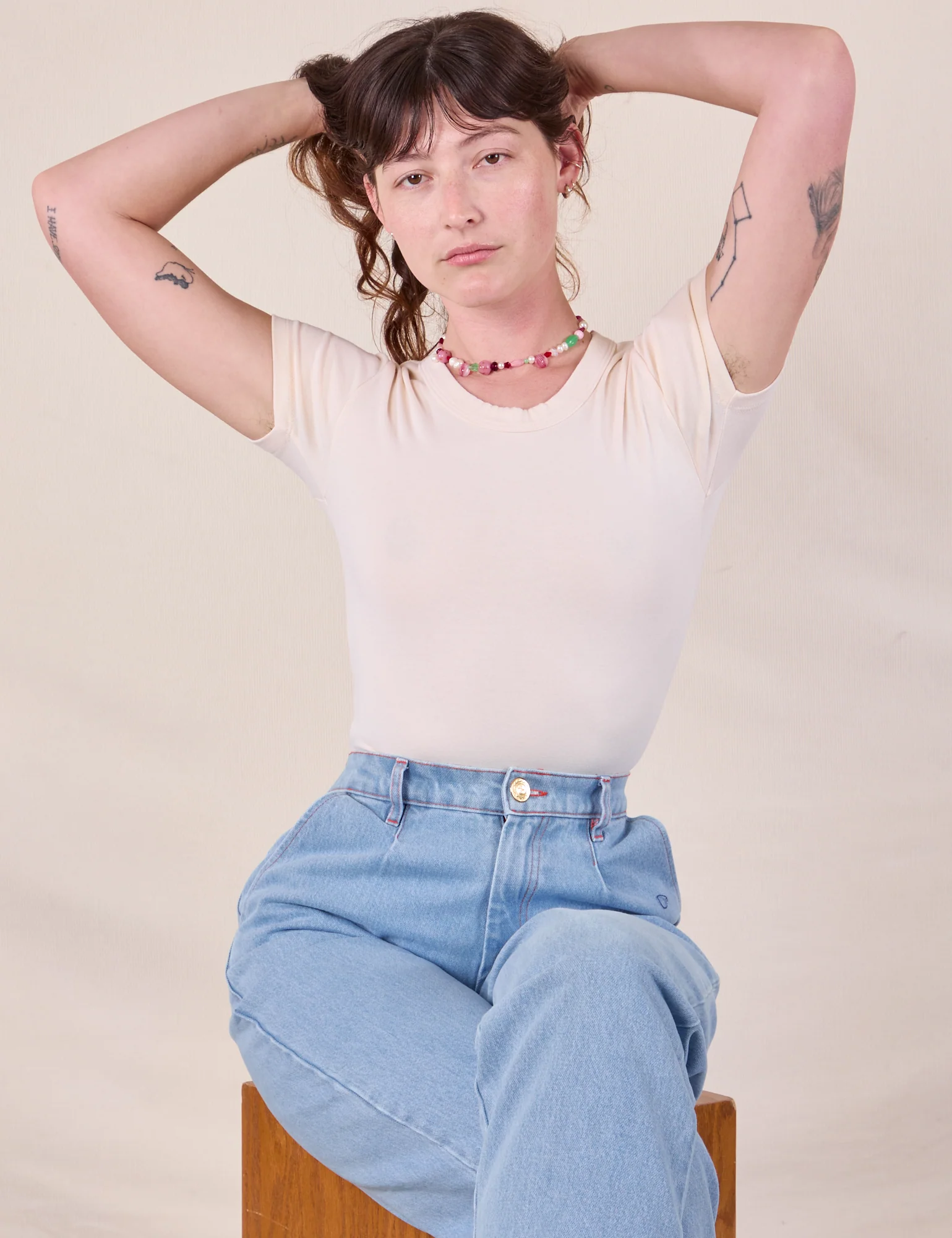 Baby Tee - Vintage Tee Off-White - Image 22