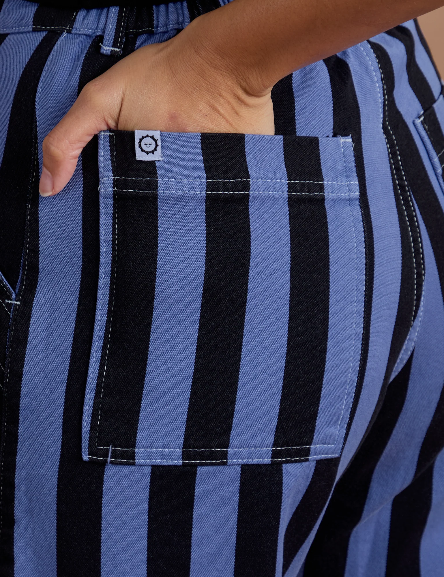 Black Stripe Work Pants - Cornflower Blue - Image 21