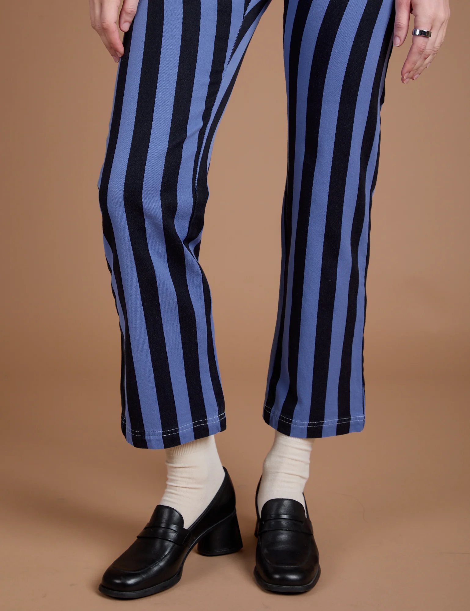 Black Stripe Work Pants - Cornflower Blue - Image 6