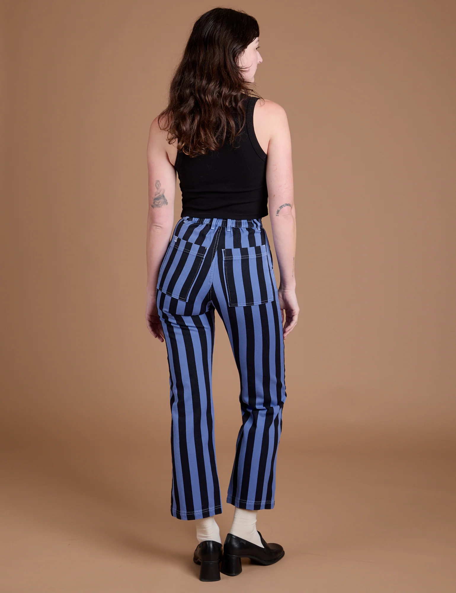 Black Stripe Work Pants - Cornflower Blue - Image 7