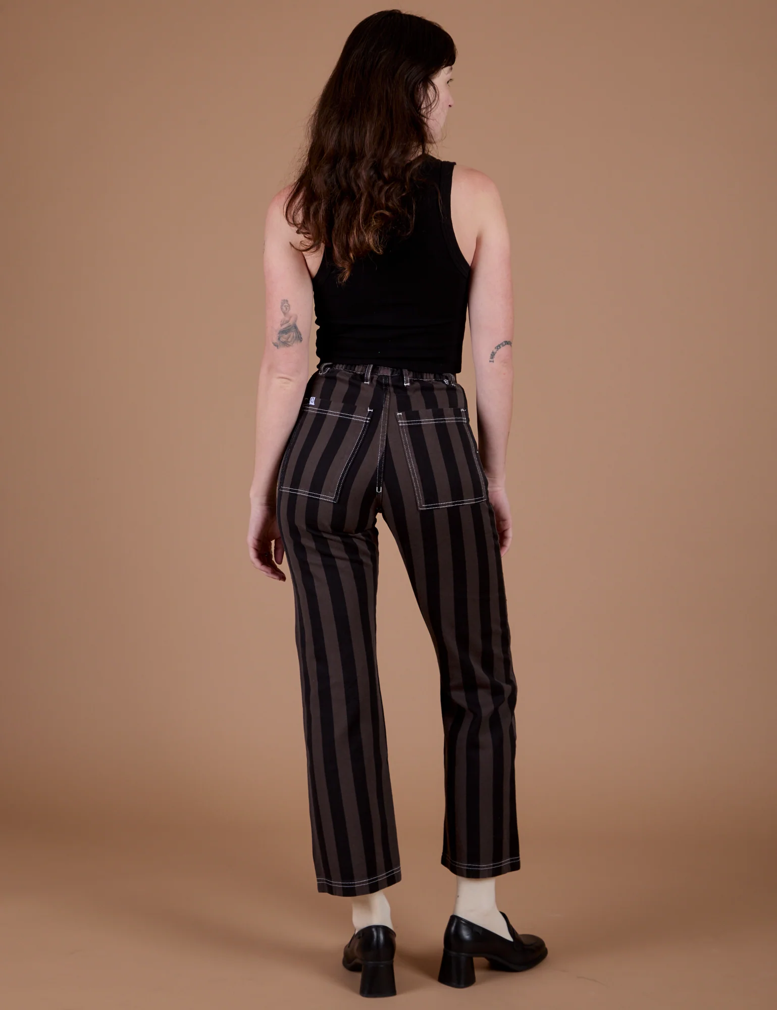 Black Stripe Work Pants - Espresso Brown - Image 17