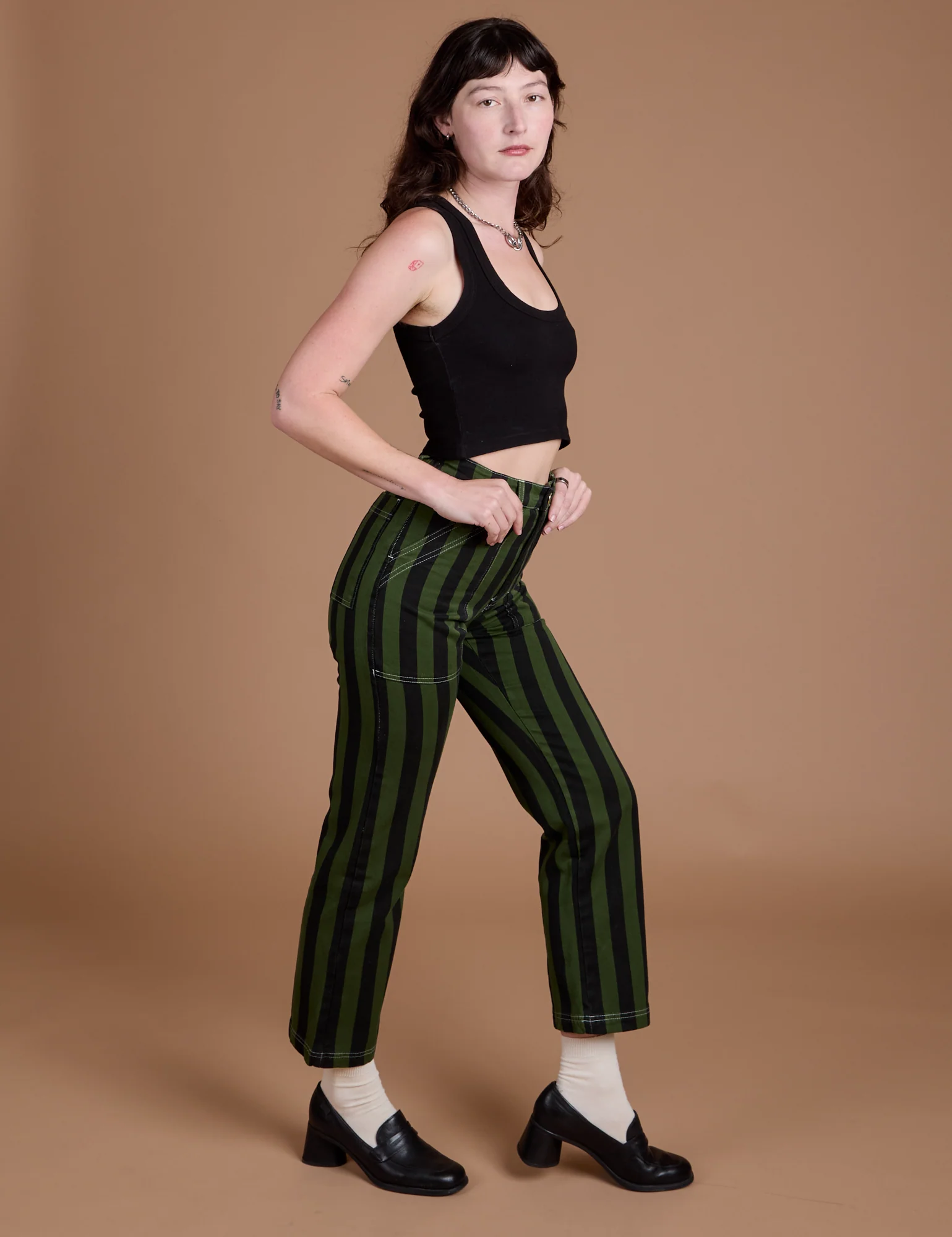 Black Stripe Work Pants - Evergreen - Image 20