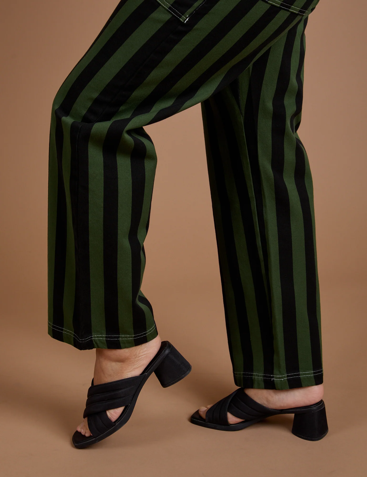 Black Stripe Work Pants - Evergreen - Image 7