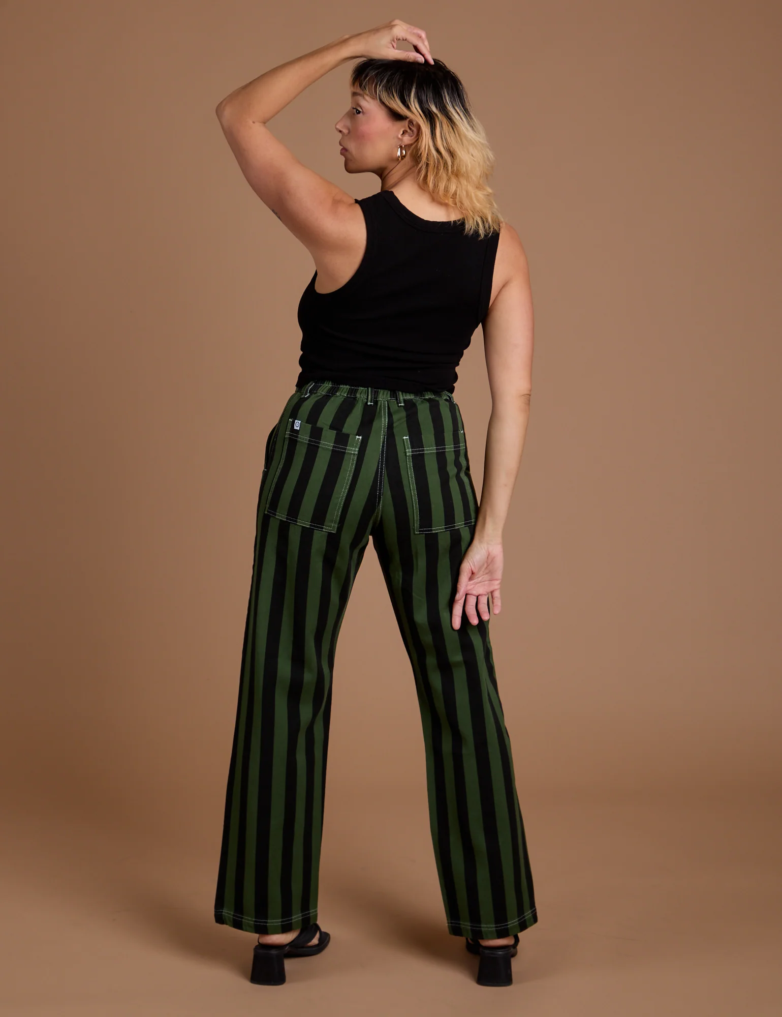 Black Stripe Work Pants - Evergreen - Image 8