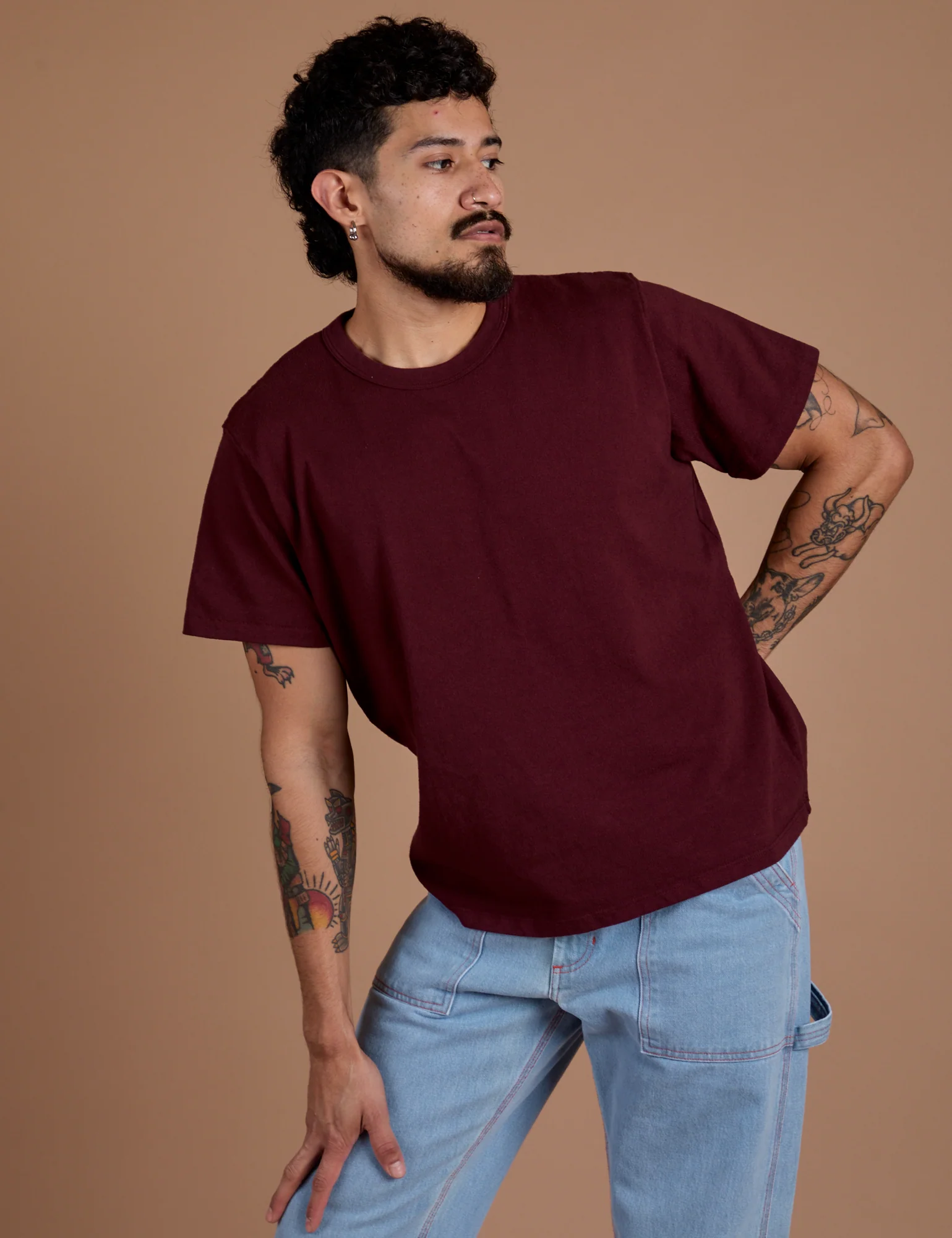 Burly Tee - Red Wine - Image 10