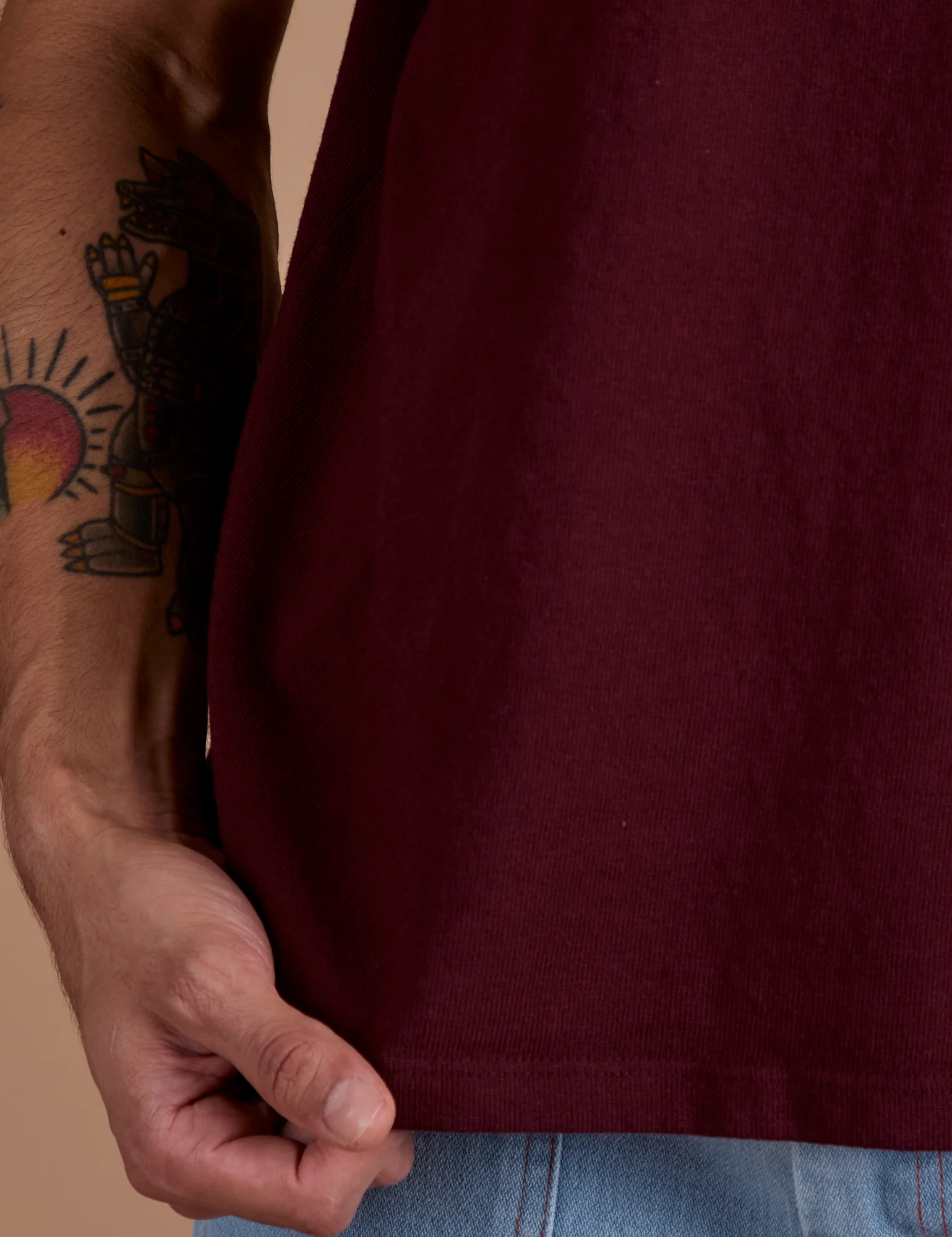 Burly Tee - Red Wine - Image 11