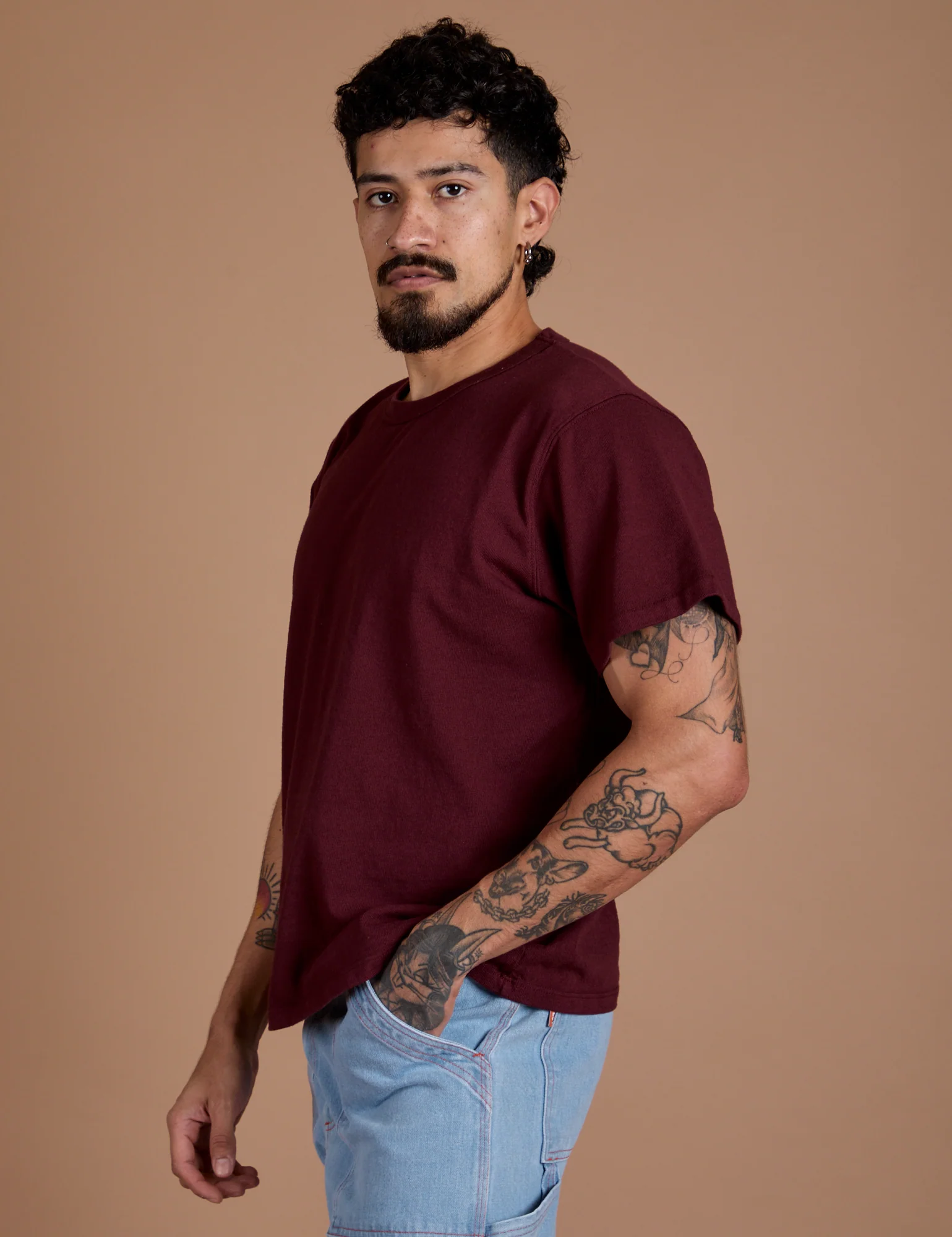 Burly Tee - Red Wine - Image 12
