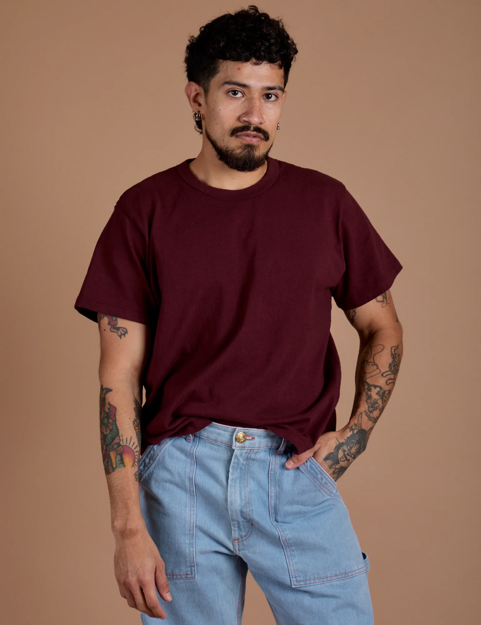 Burly Tee - Red Wine - Image 15