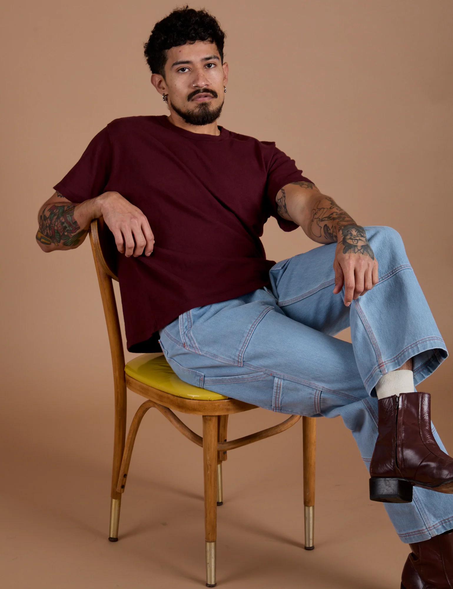 Burly Tee - Red Wine - Image 16
