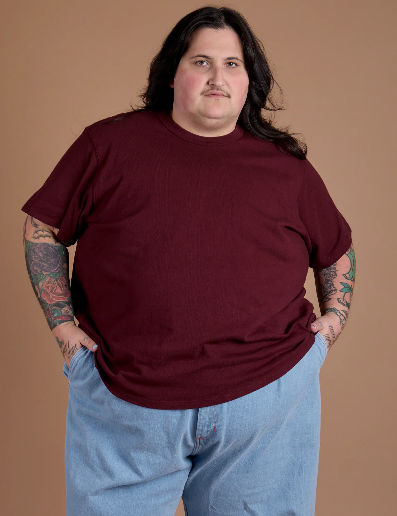 Burly Tee - Red Wine - Image 17