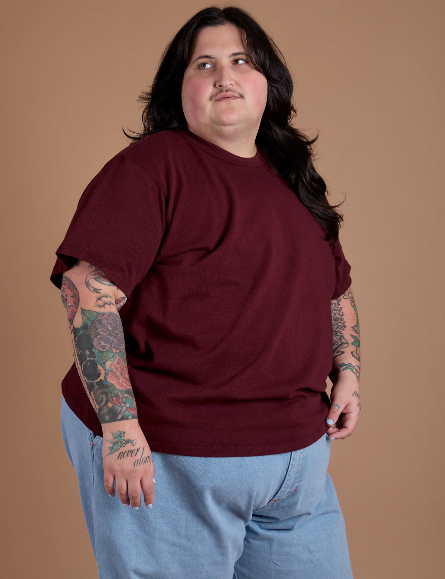 Burly Tee - Red Wine - Image 18