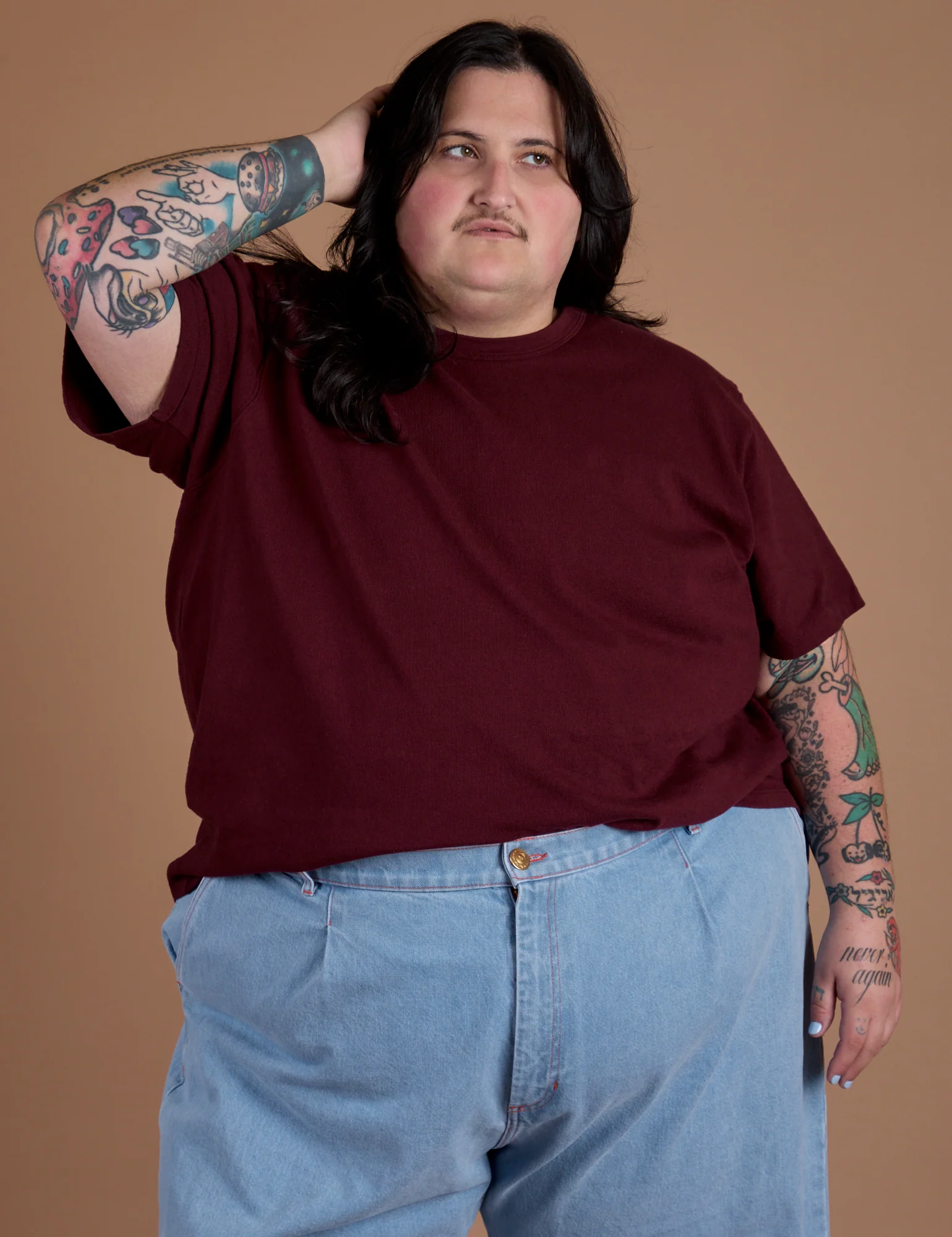 Burly Tee - Red Wine - Image 21
