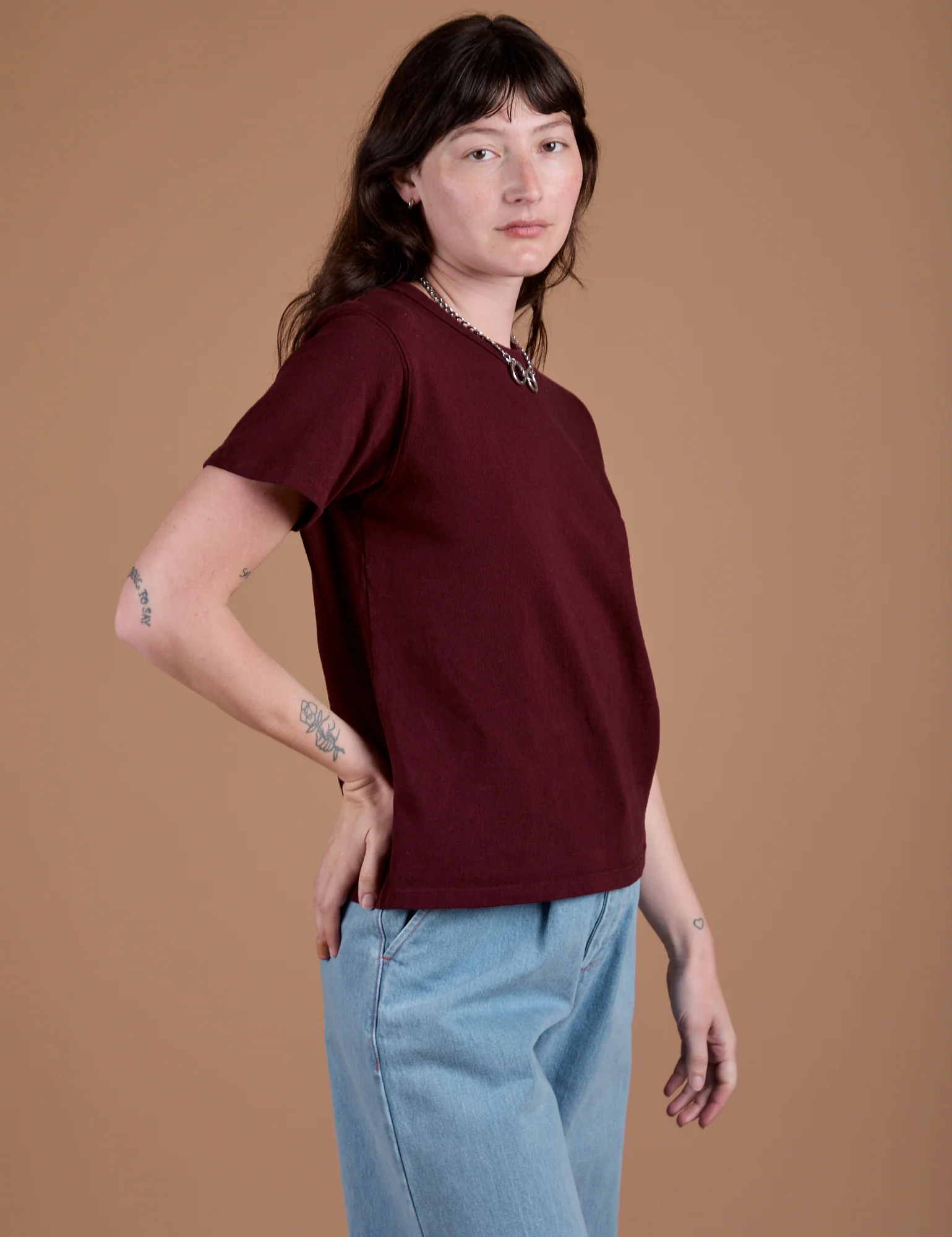 Burly Tee - Red Wine - Image 5