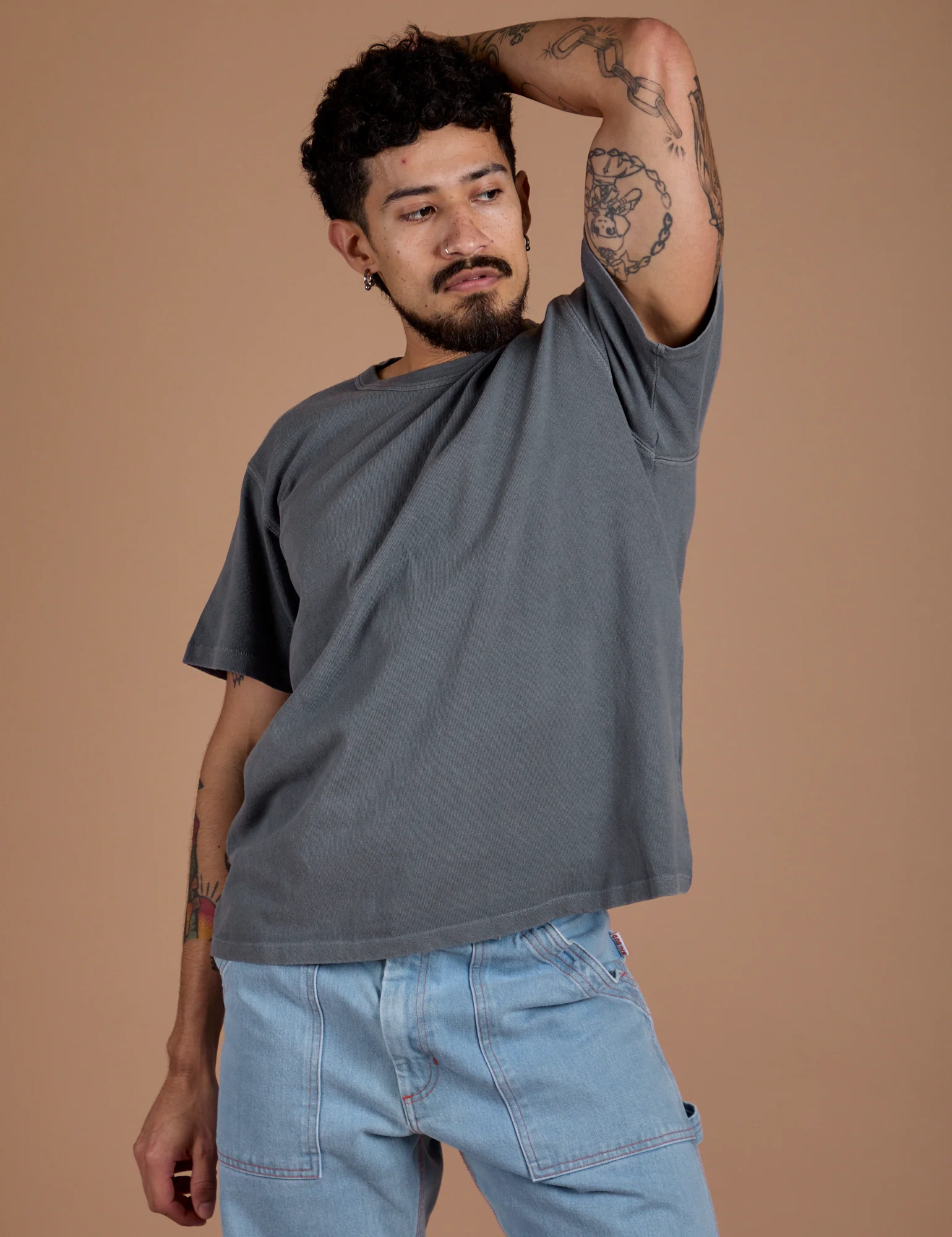 Burly Tee - Washed Grey - Image 5