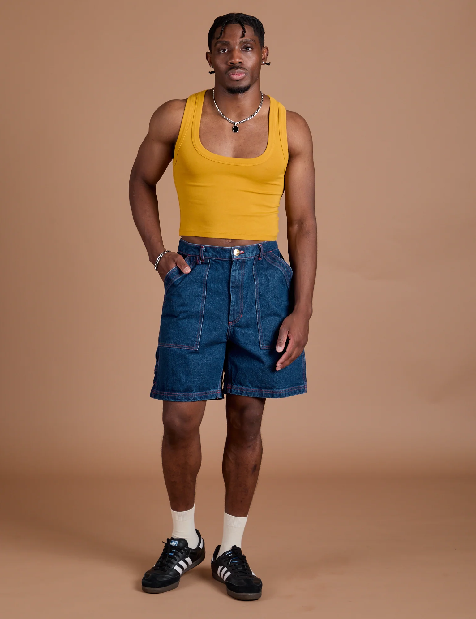 Carpenter Shorts - Dark Wash - Image 19