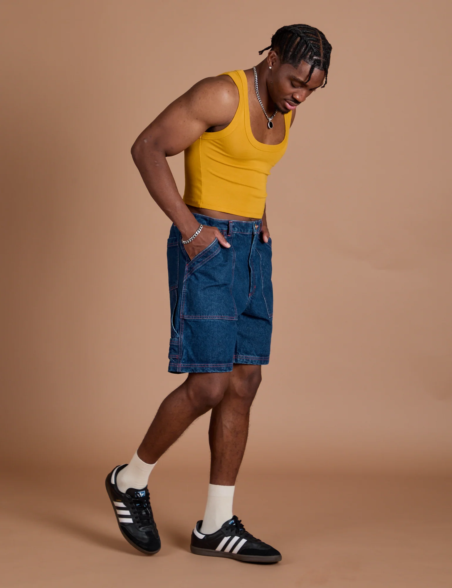 Carpenter Shorts - Dark Wash - Image 23