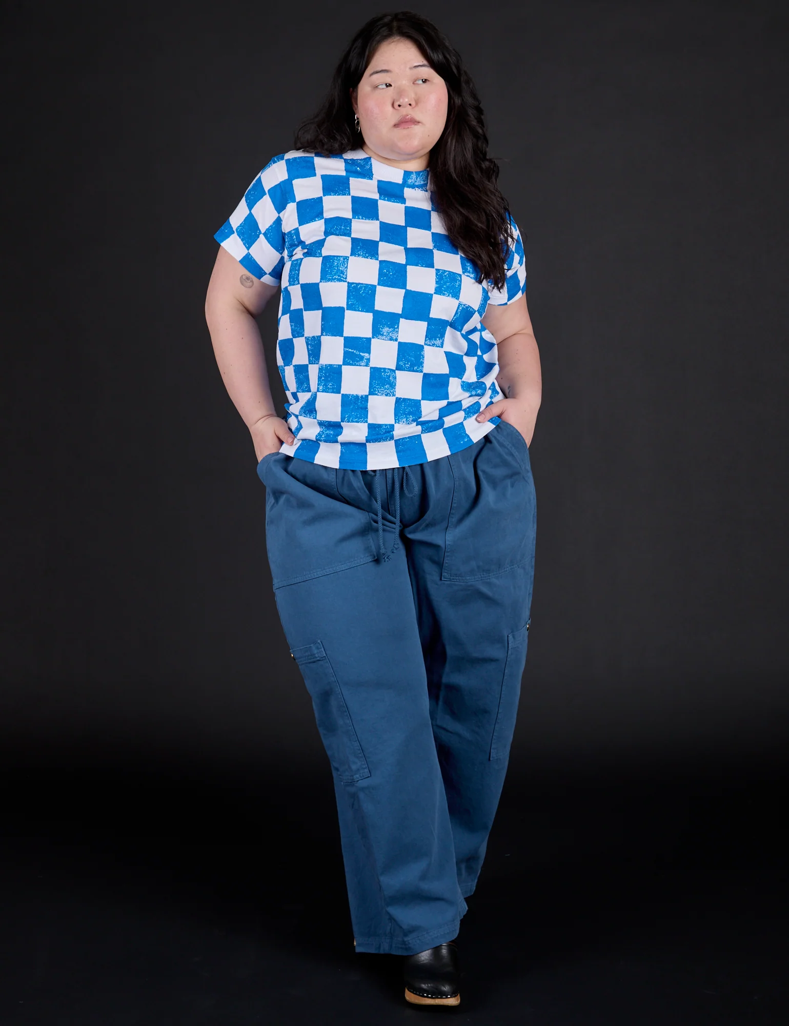 Checker Organic Tee - Blue *FINAL SALE* - Image 12