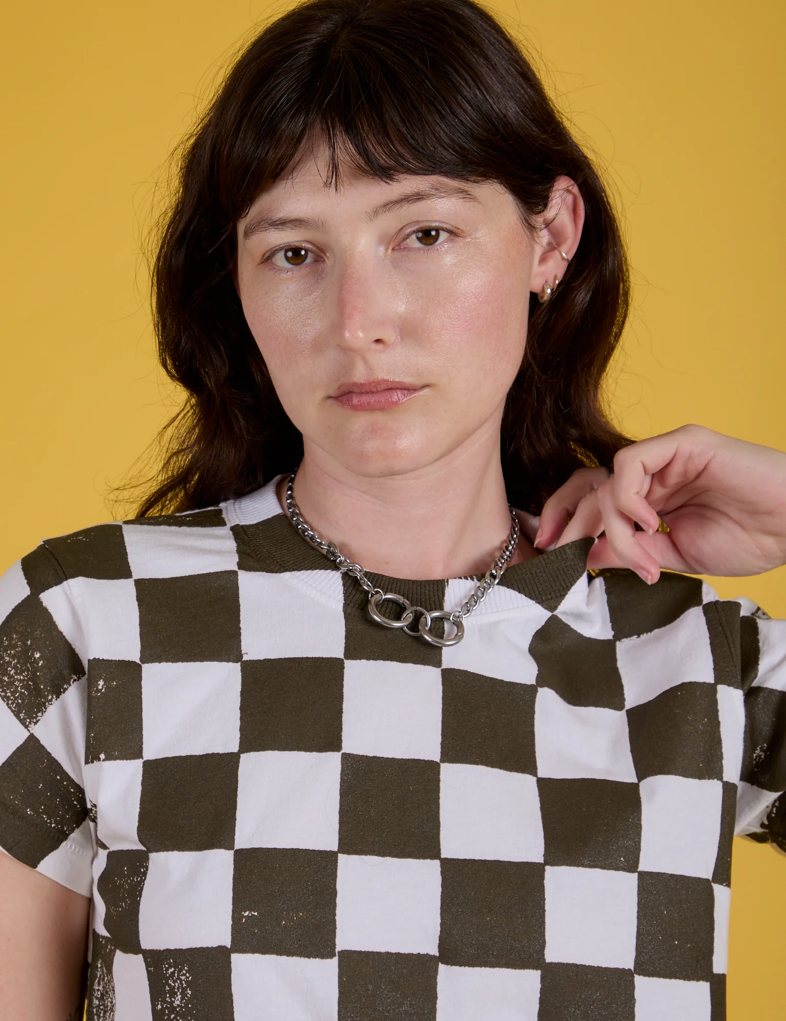 Checker Organic Tee - Espresso Brown *FINAL SALE* - Image 10
