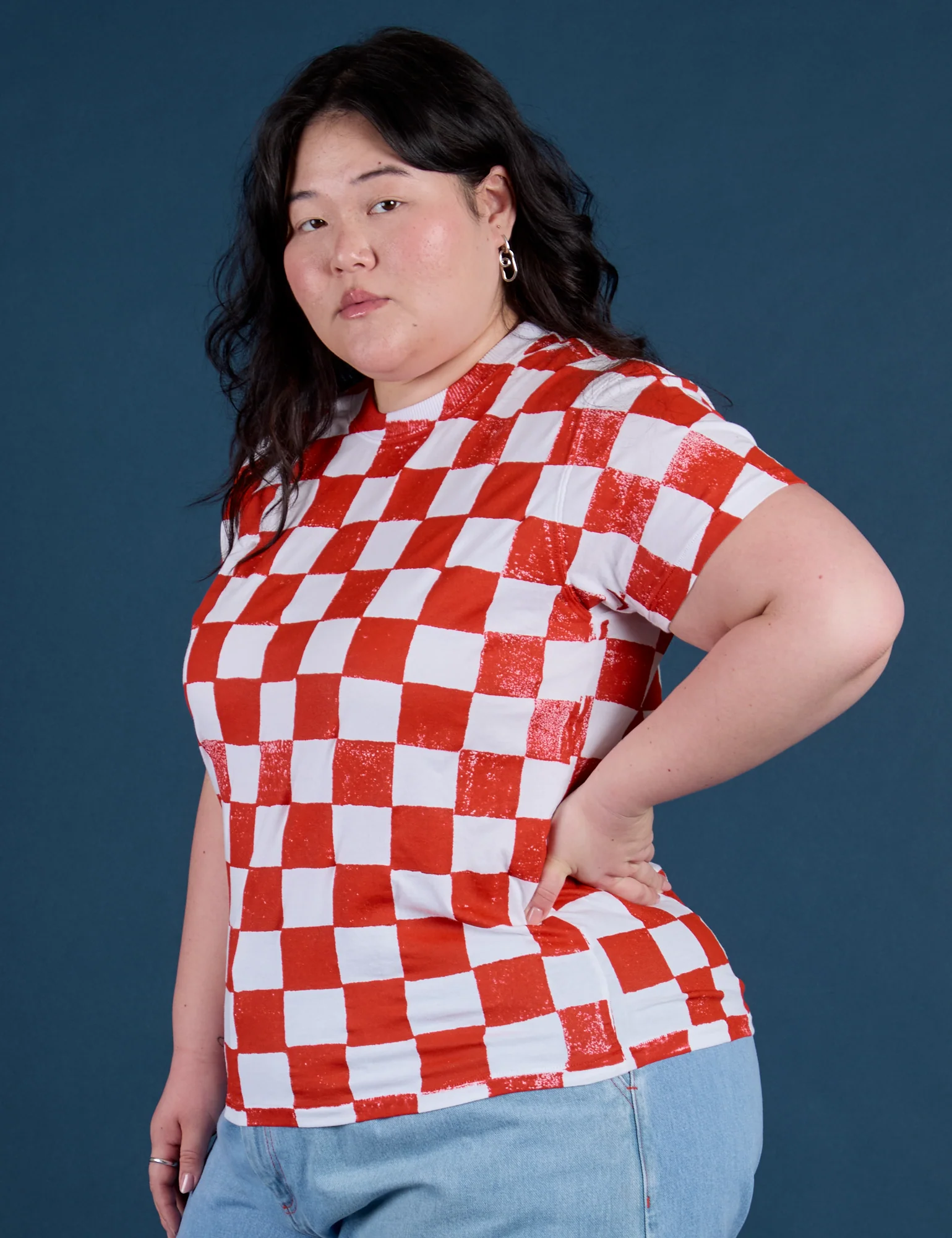 Checker Organic Tee - Red *FINAL SALE* - Image 13