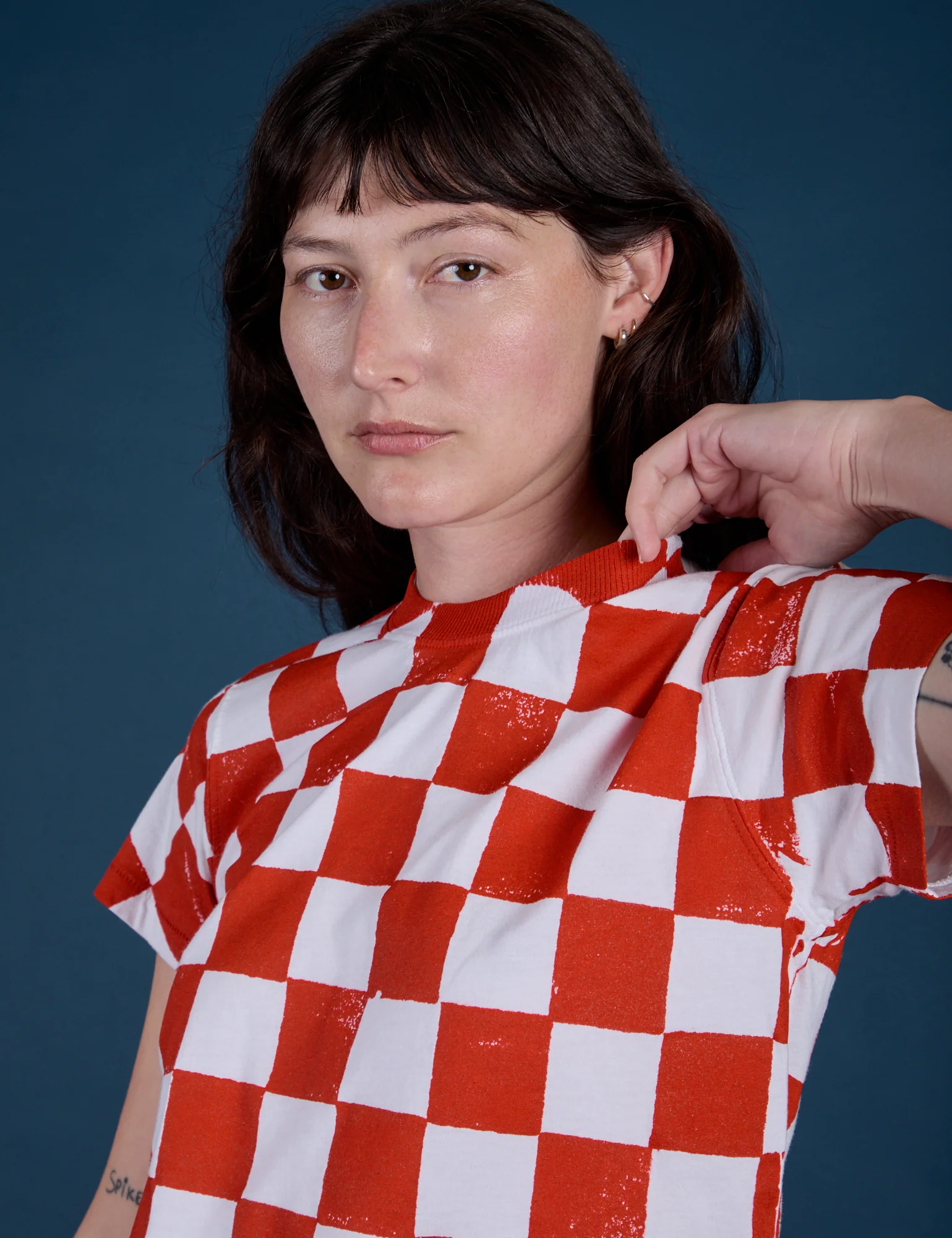 Checker Organic Tee - Red *FINAL SALE* - Image 6