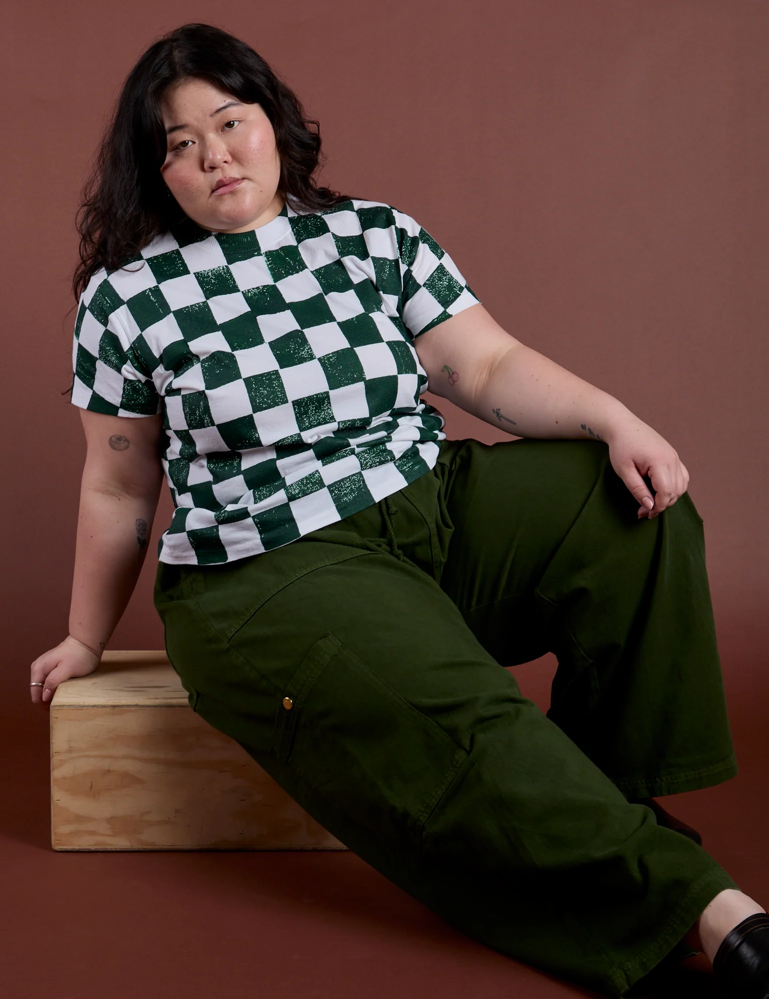 Checker Organic Tee - Swamp Green *FINAL SALE* - Image 10