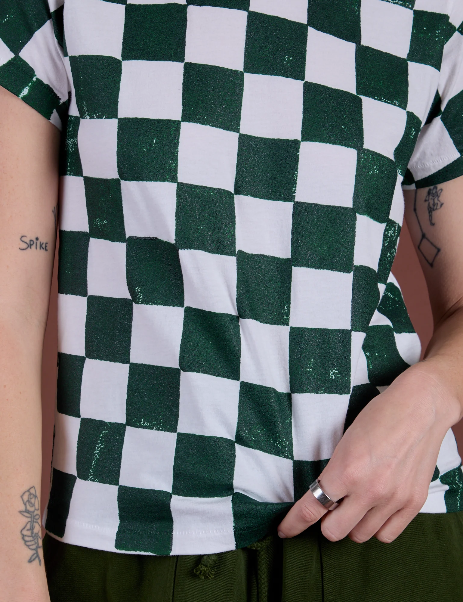 Checker Organic Tee - Swamp Green *FINAL SALE* - Image 15
