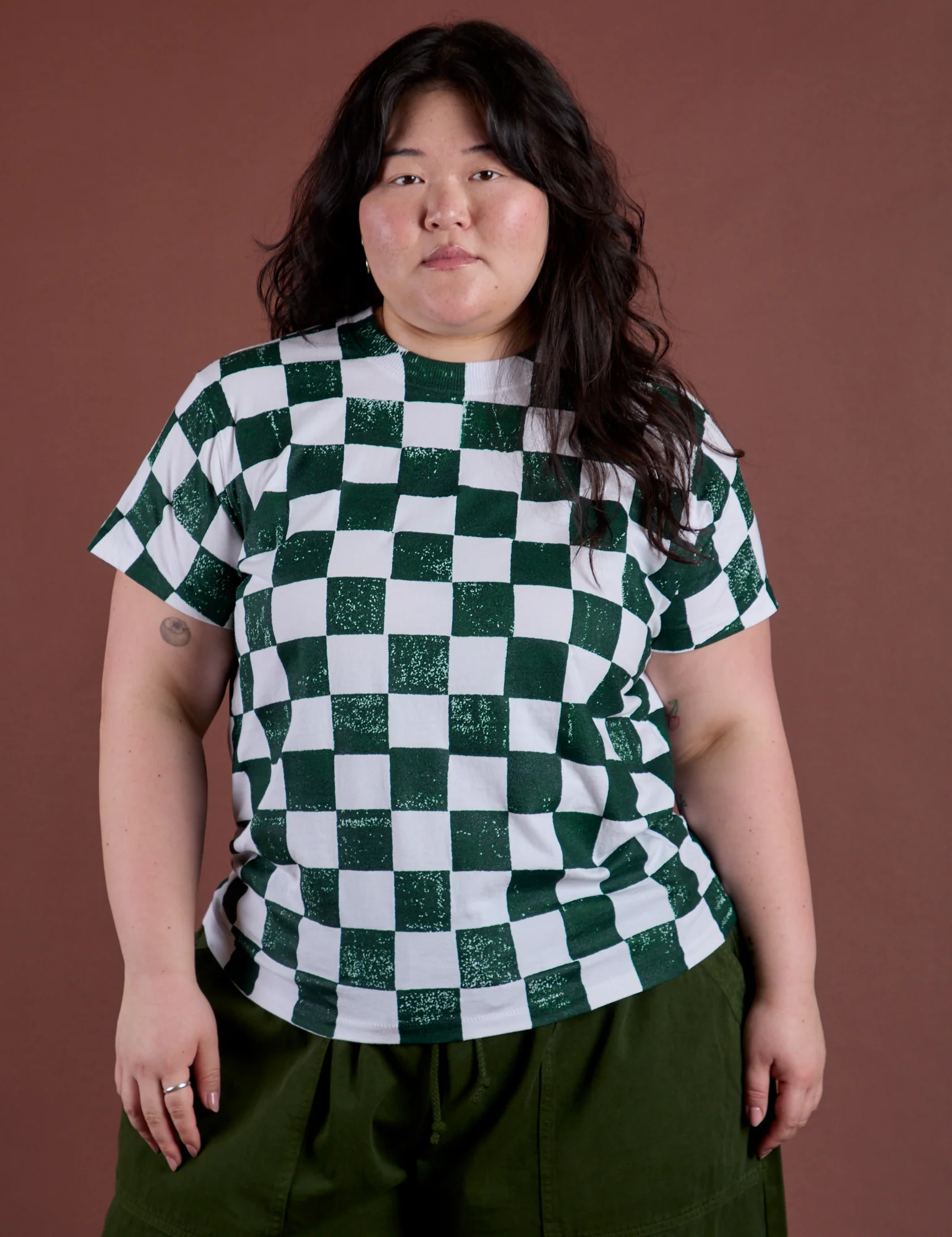 Checker Organic Tee - Swamp Green *FINAL SALE* - Image 3