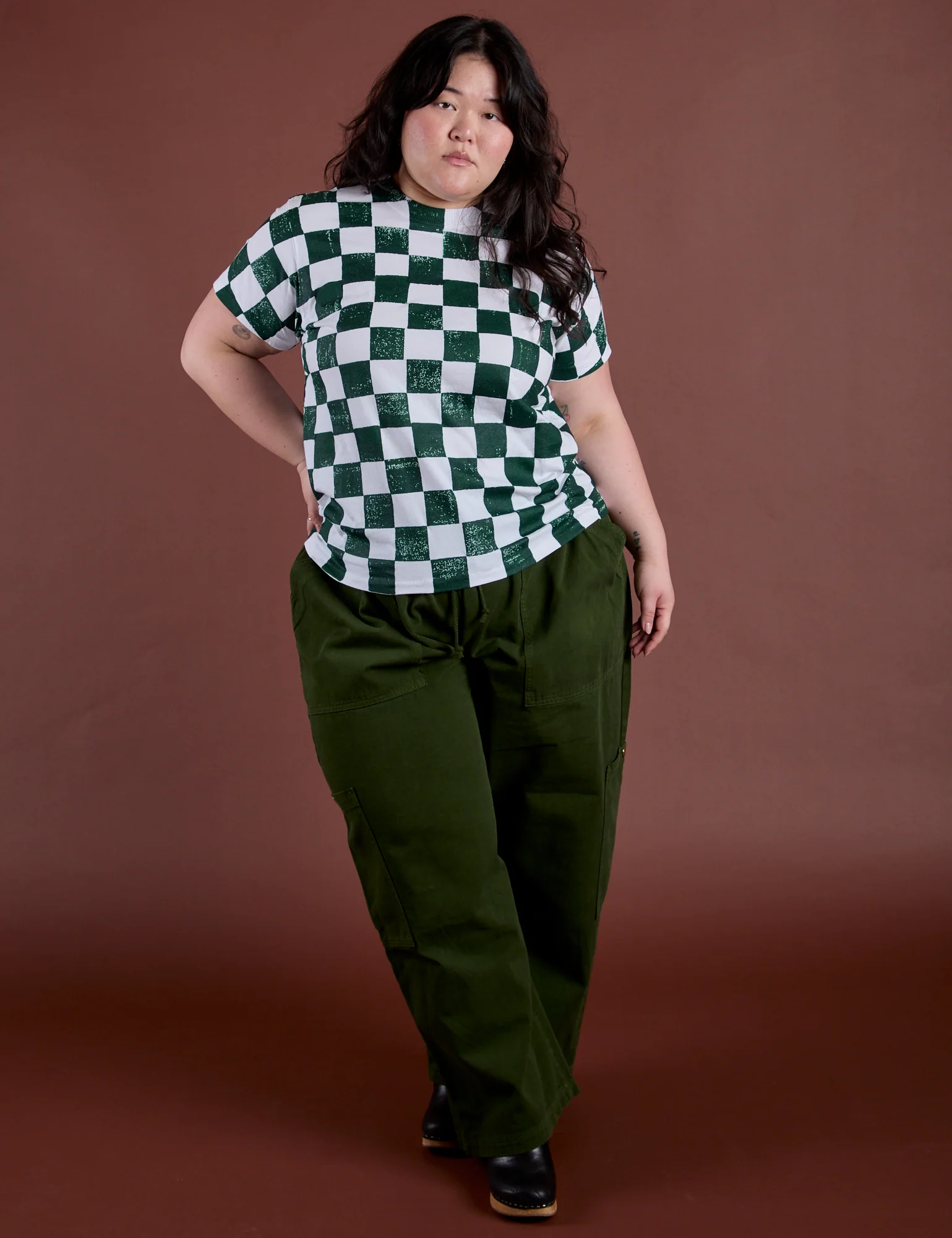 Checker Organic Tee - Swamp Green *FINAL SALE* - Image 5