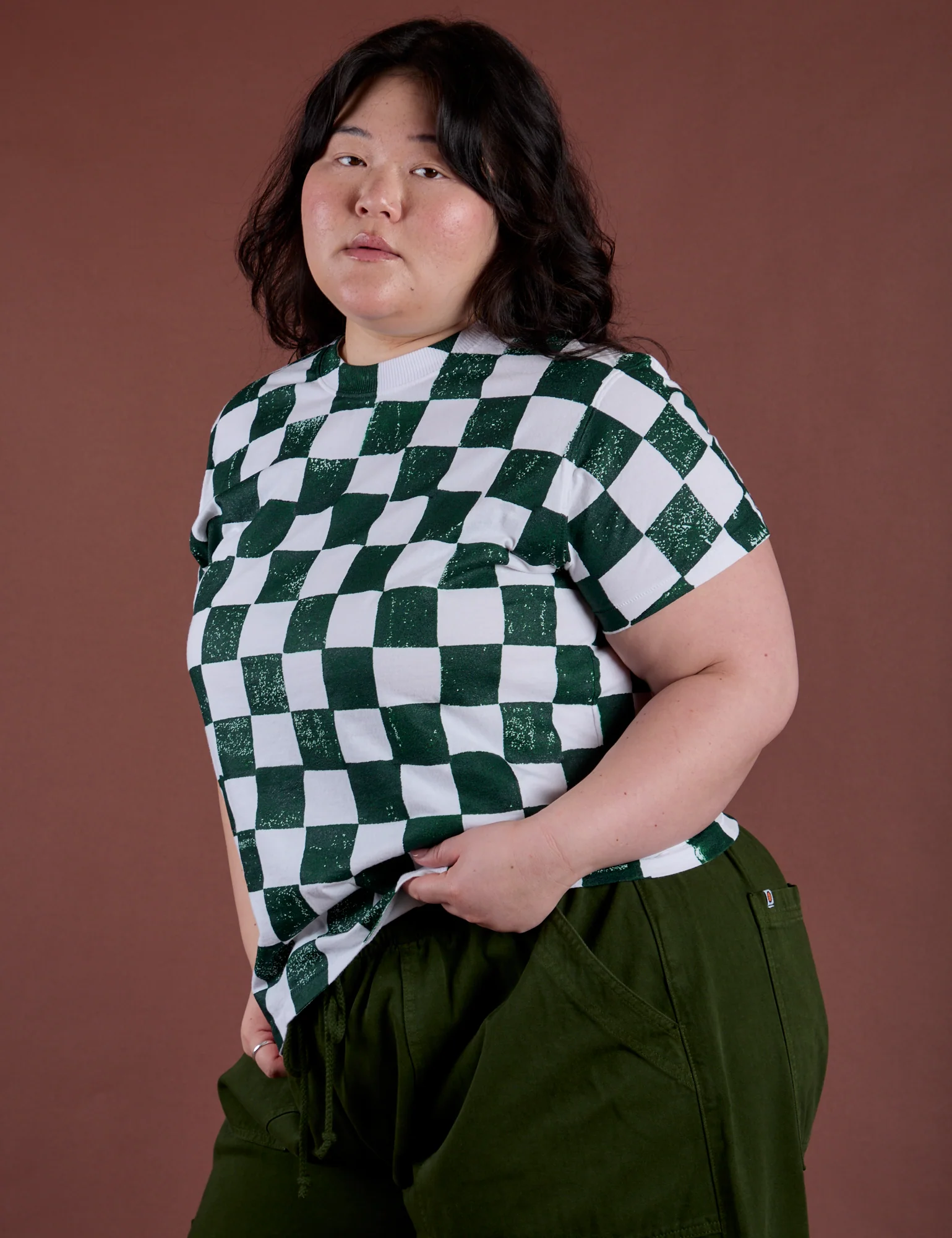 Checker Organic Tee - Swamp Green *FINAL SALE* - Image 6