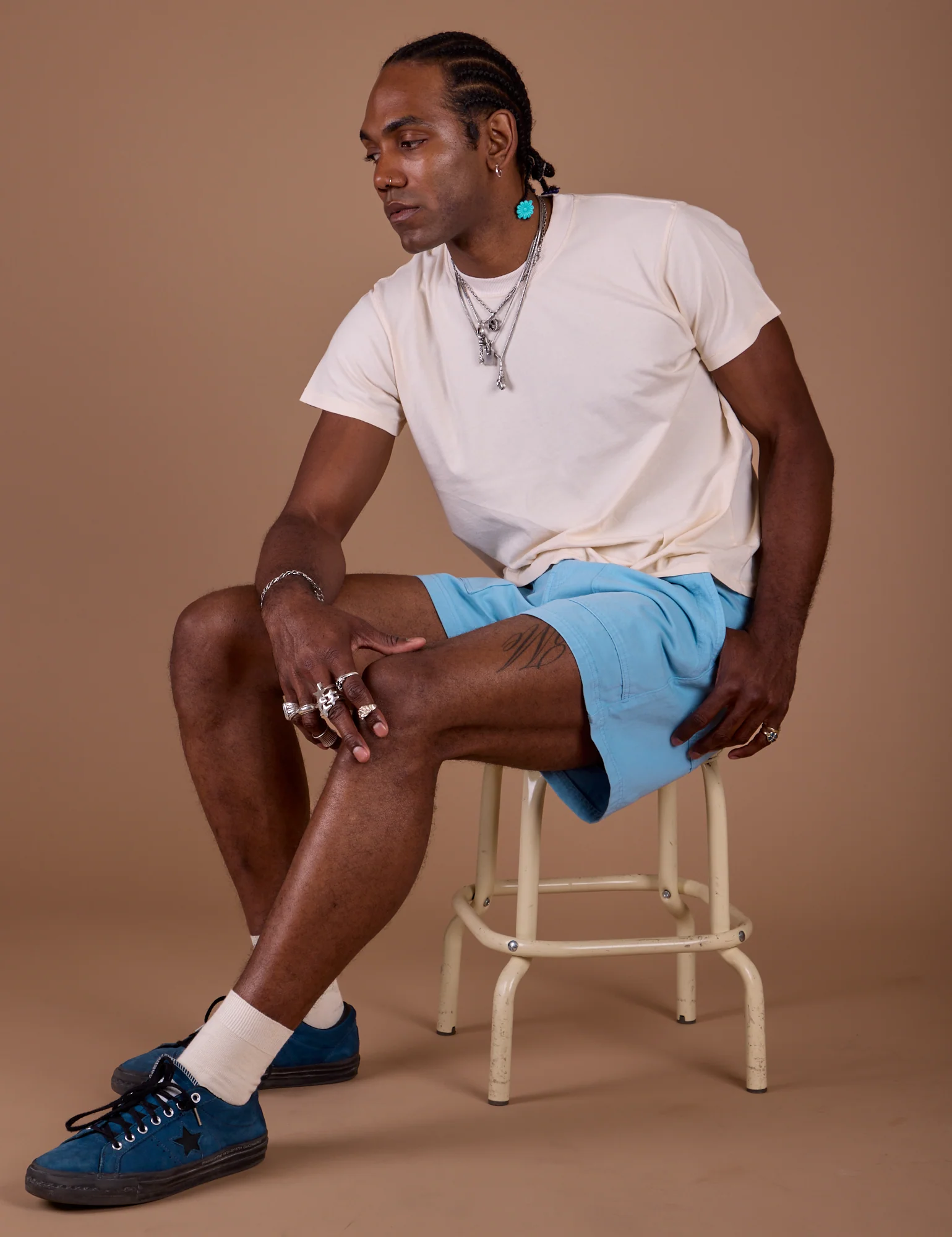 Classic Work Shorts - Baby Blue - Image 6