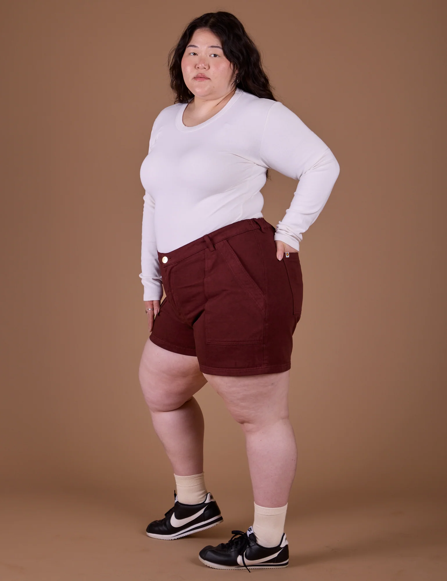 Classic Work Shorts - Red Wine - Image 10