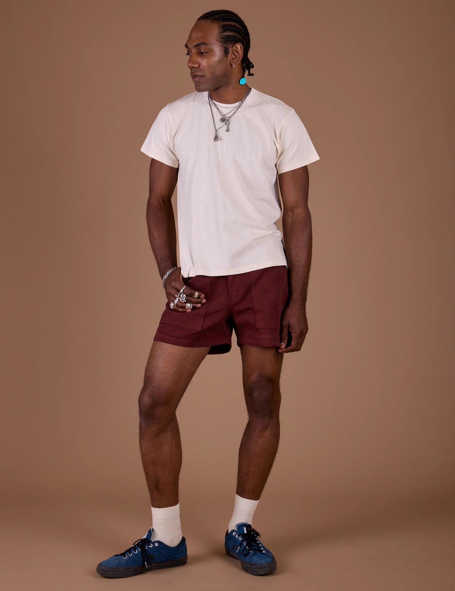 Classic Work Shorts - Red Wine - Image 14