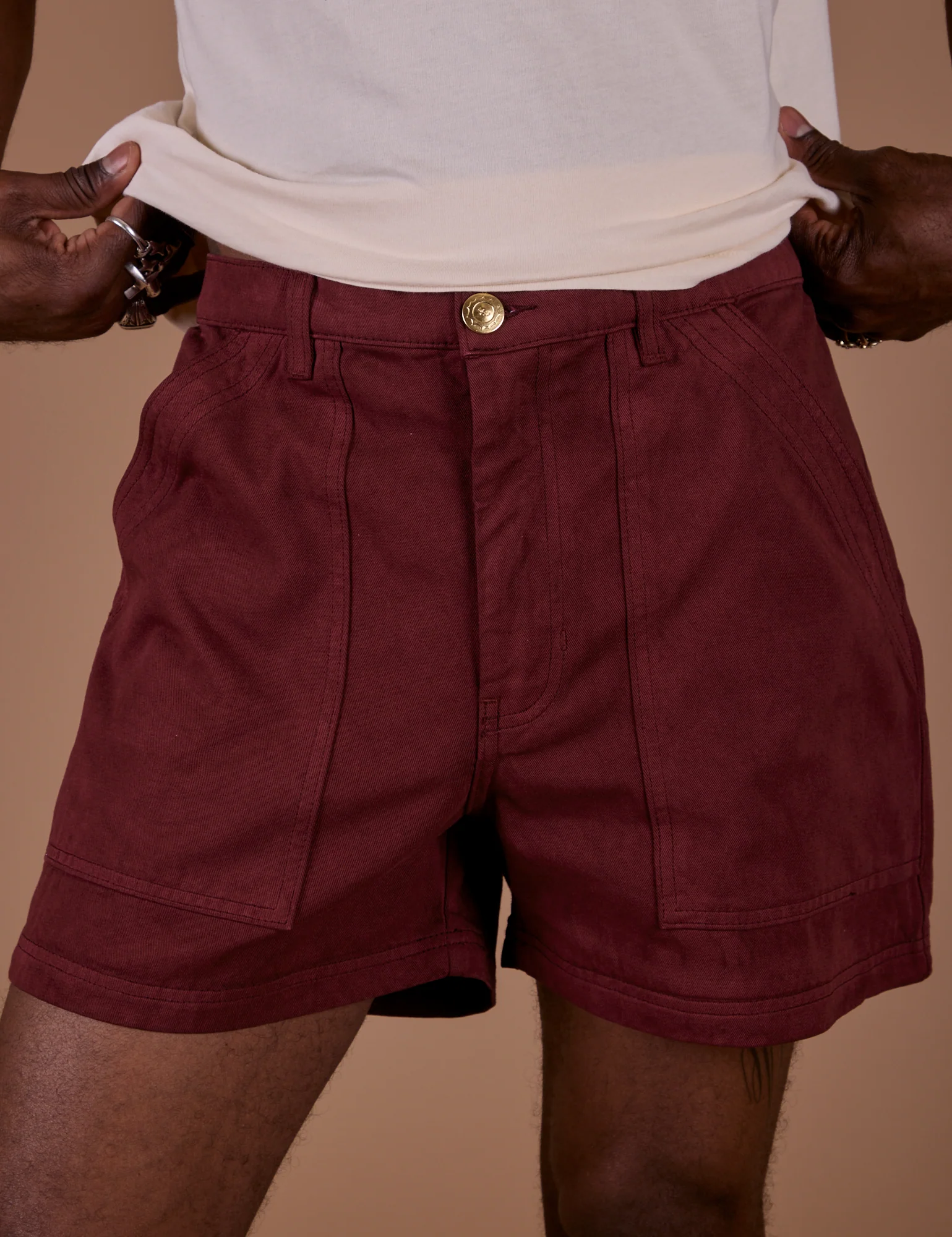 Classic Work Shorts - Red Wine - Image 15