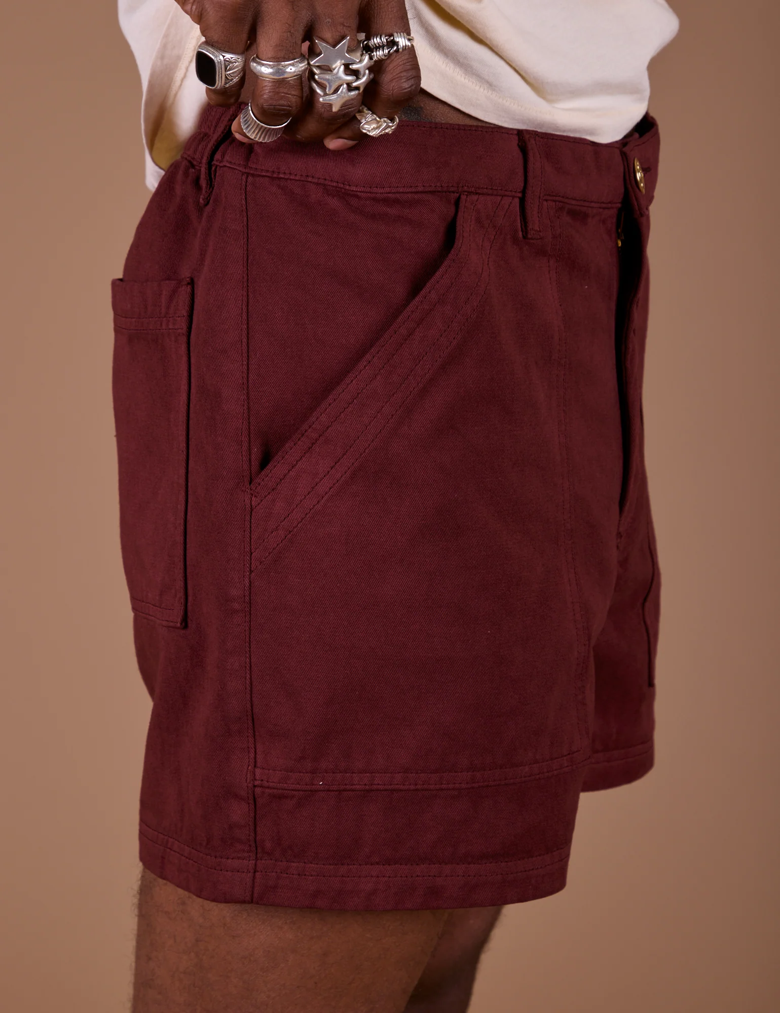 Classic Work Shorts - Red Wine - Image 17