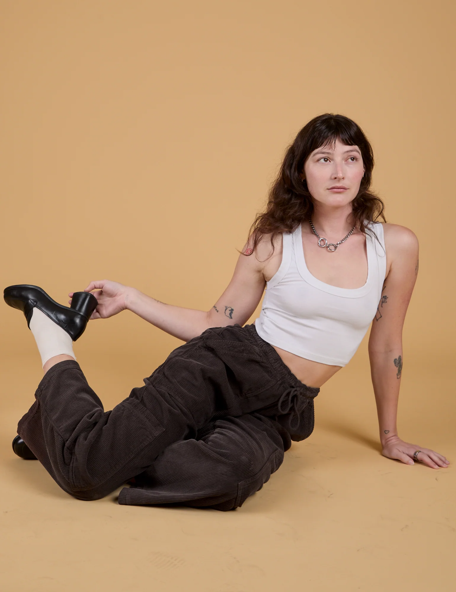 Corduroy Drop Pocket Cargo Pants - Espresso Brown - Image 21