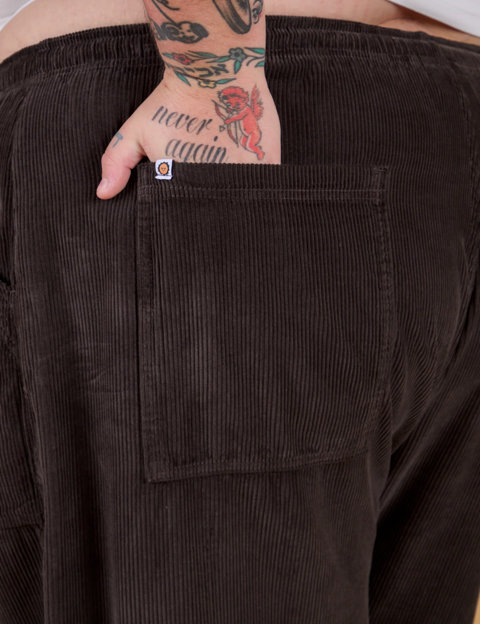 Corduroy Drop Pocket Cargo Pants - Espresso Brown - Image 9