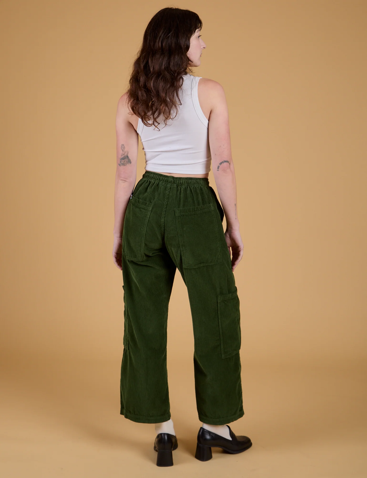 Corduroy Drop Pocket Cargo Pants - Evergreen - Image 10