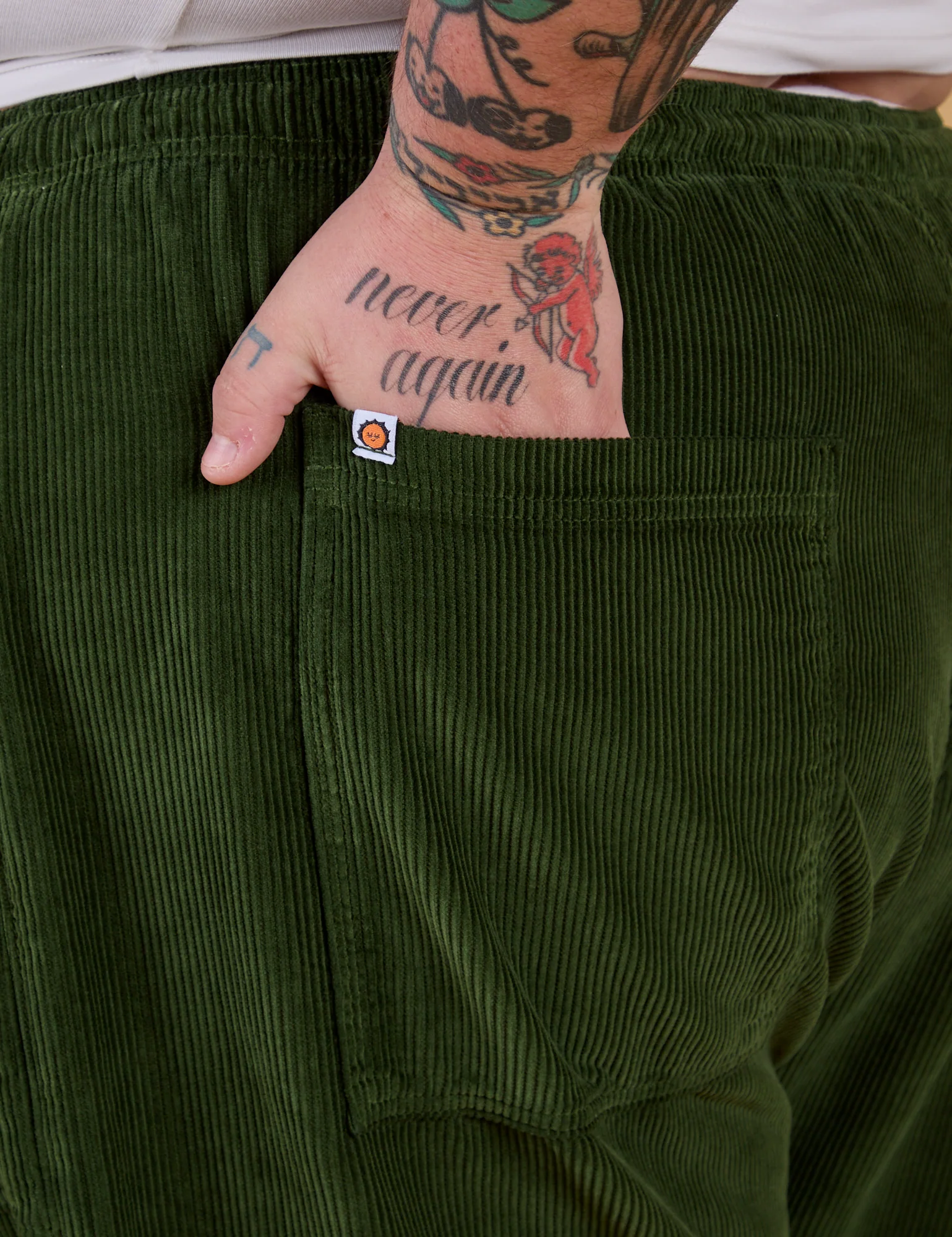 Corduroy Drop Pocket Cargo Pants - Evergreen - Image 19