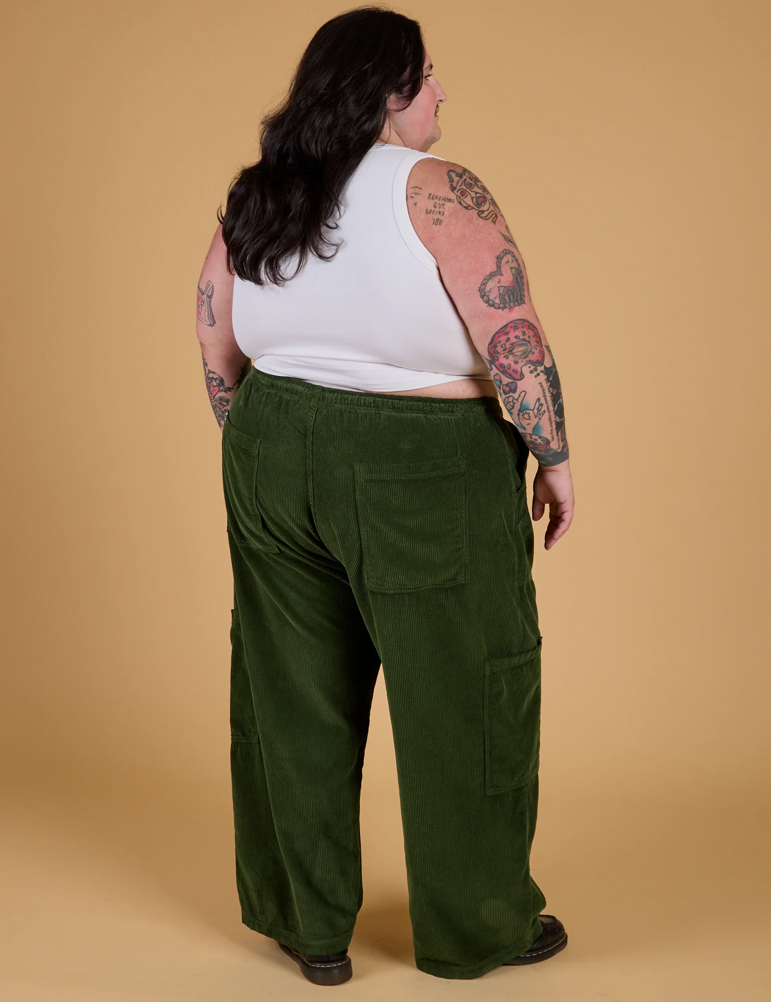 Corduroy Drop Pocket Cargo Pants - Evergreen - Image 20