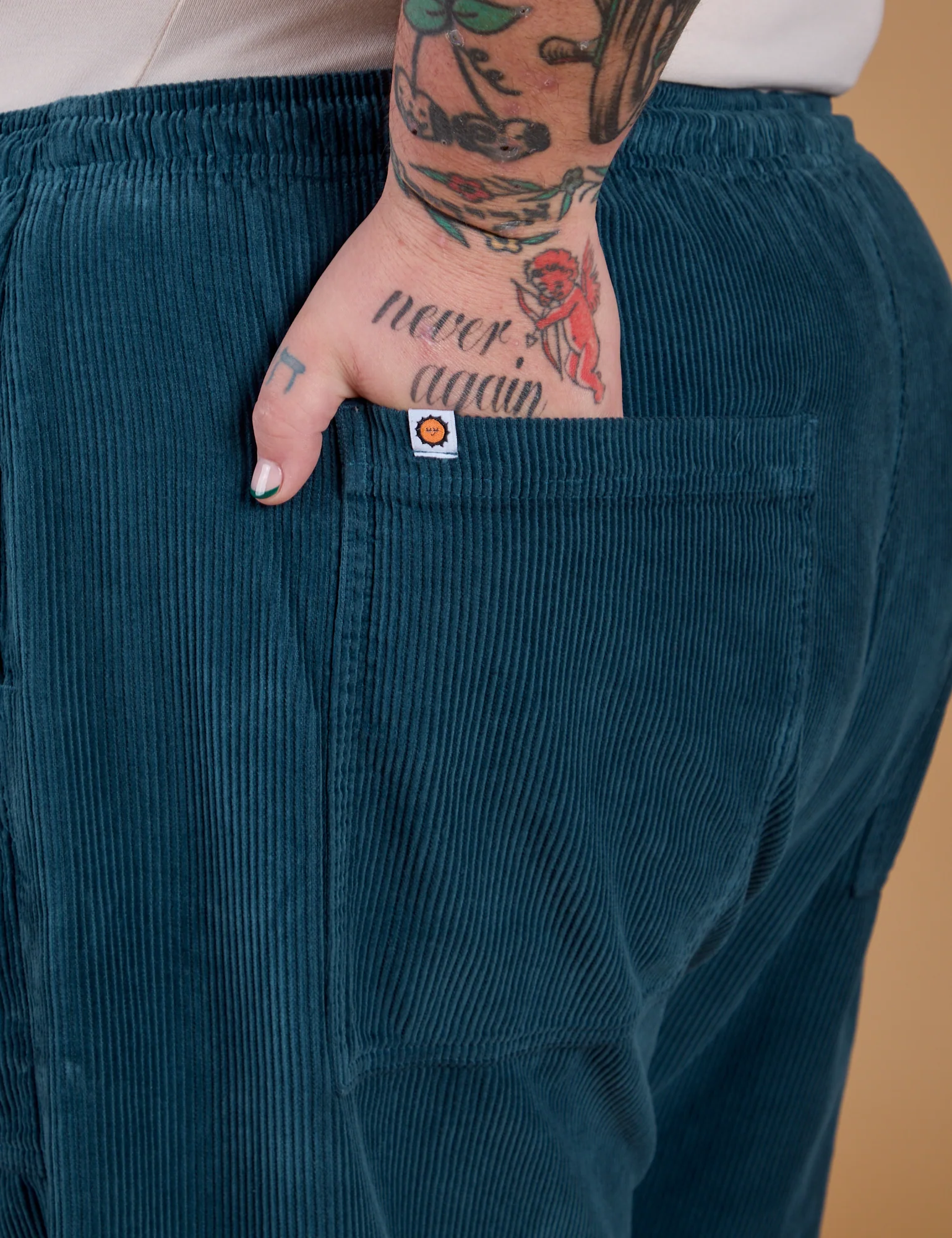 Corduroy Drop Pocket Cargo Pants - Lagoon - Image 6