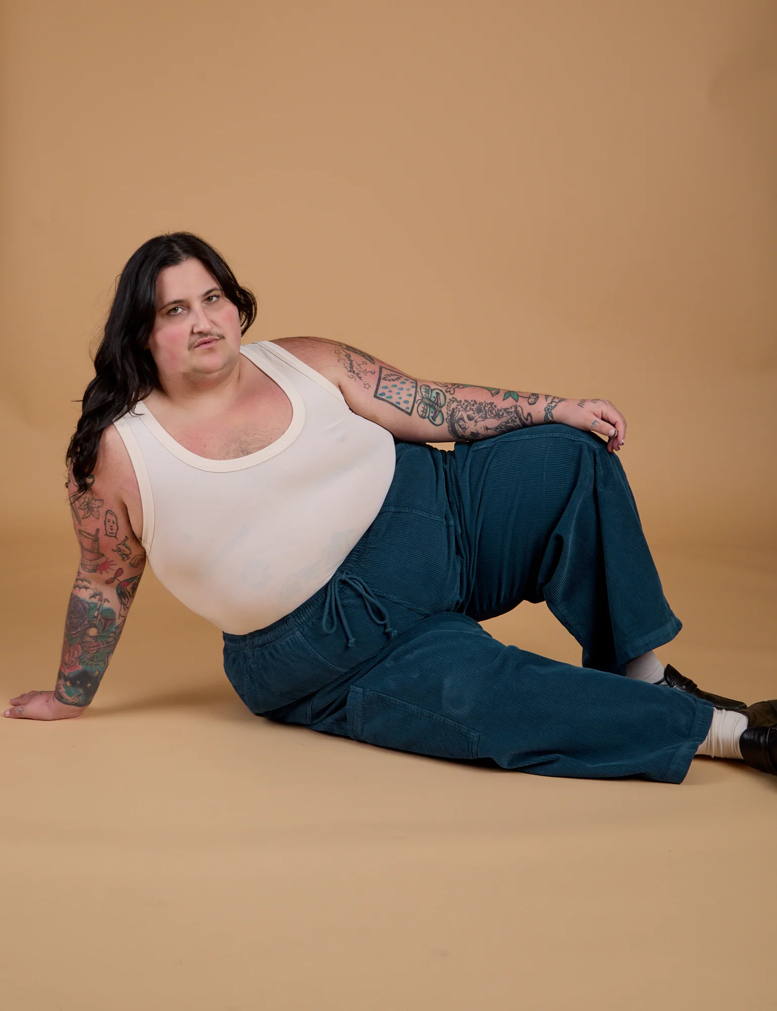Corduroy Drop Pocket Cargo Pants - Lagoon - Image 8