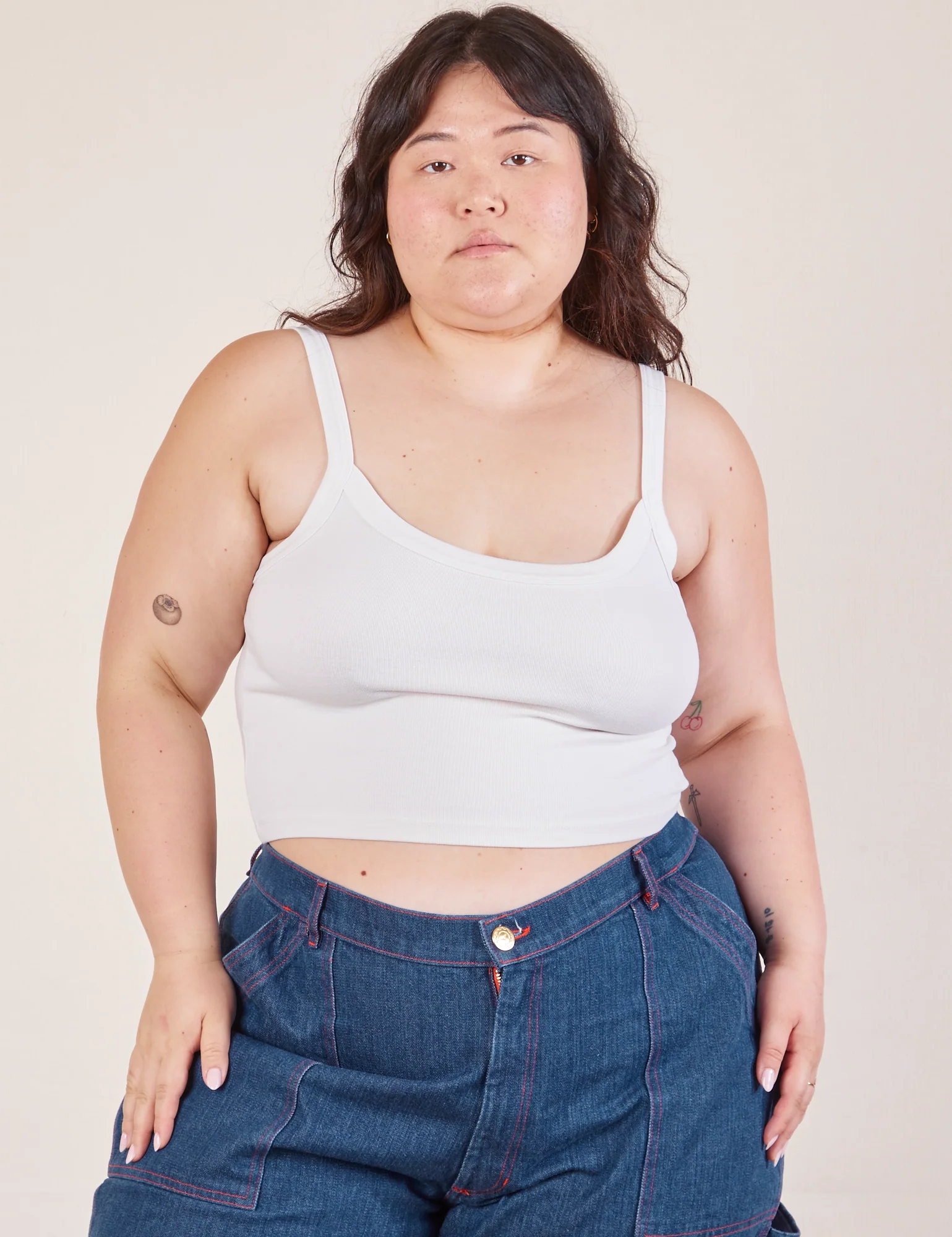 Cropped Cami - Vintage Tee White *FINAL SALE* - Image 3
