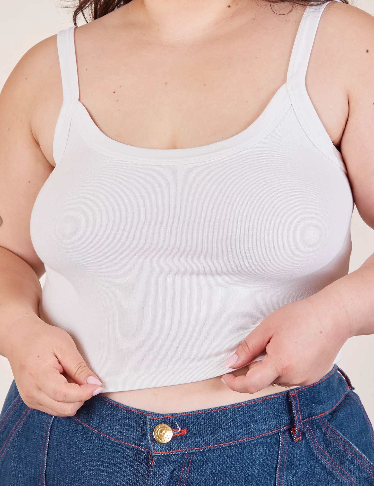 Cropped Cami - Vintage Tee White *FINAL SALE* - Image 4