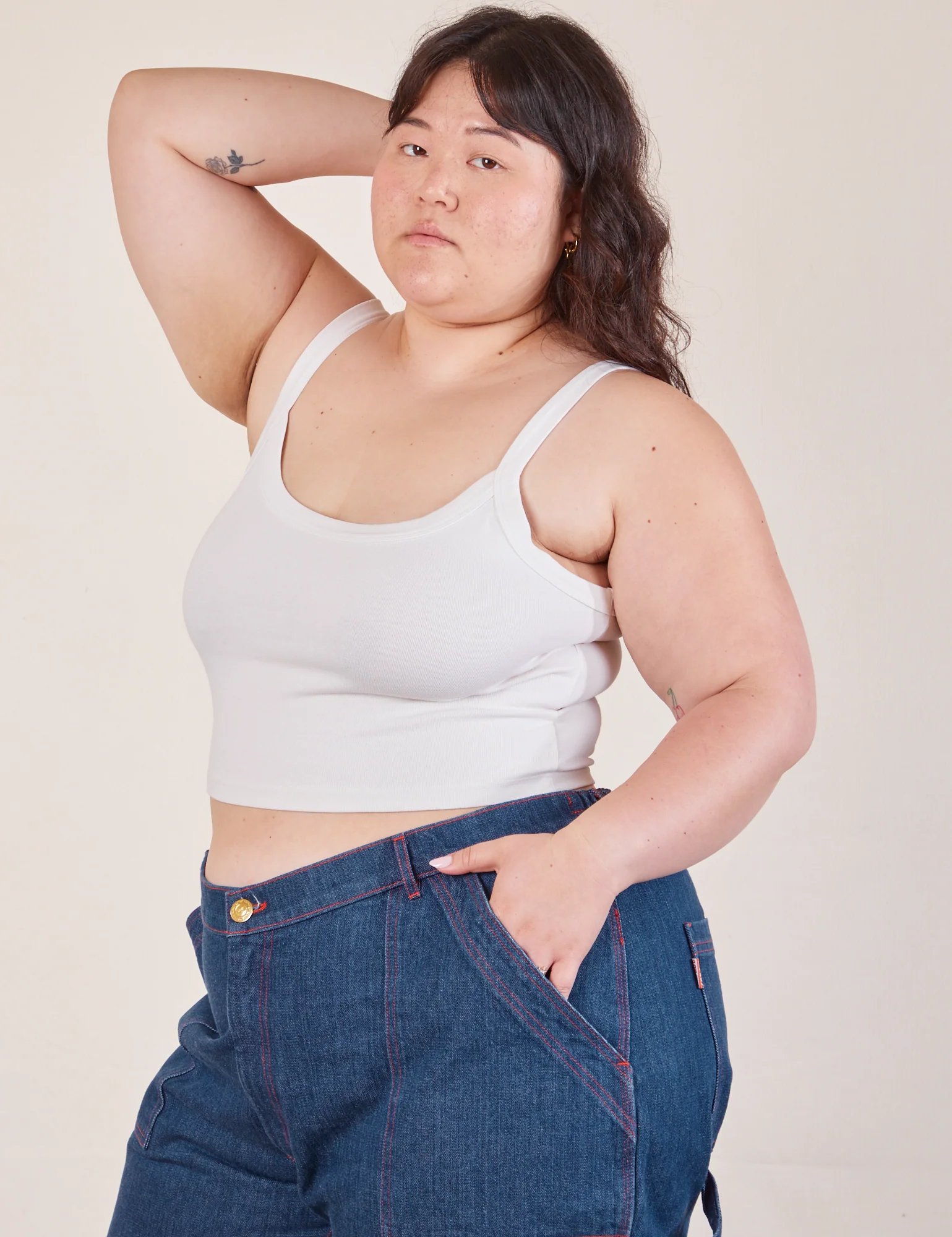 Cropped Cami - Vintage Tee White *FINAL SALE* - Image 5