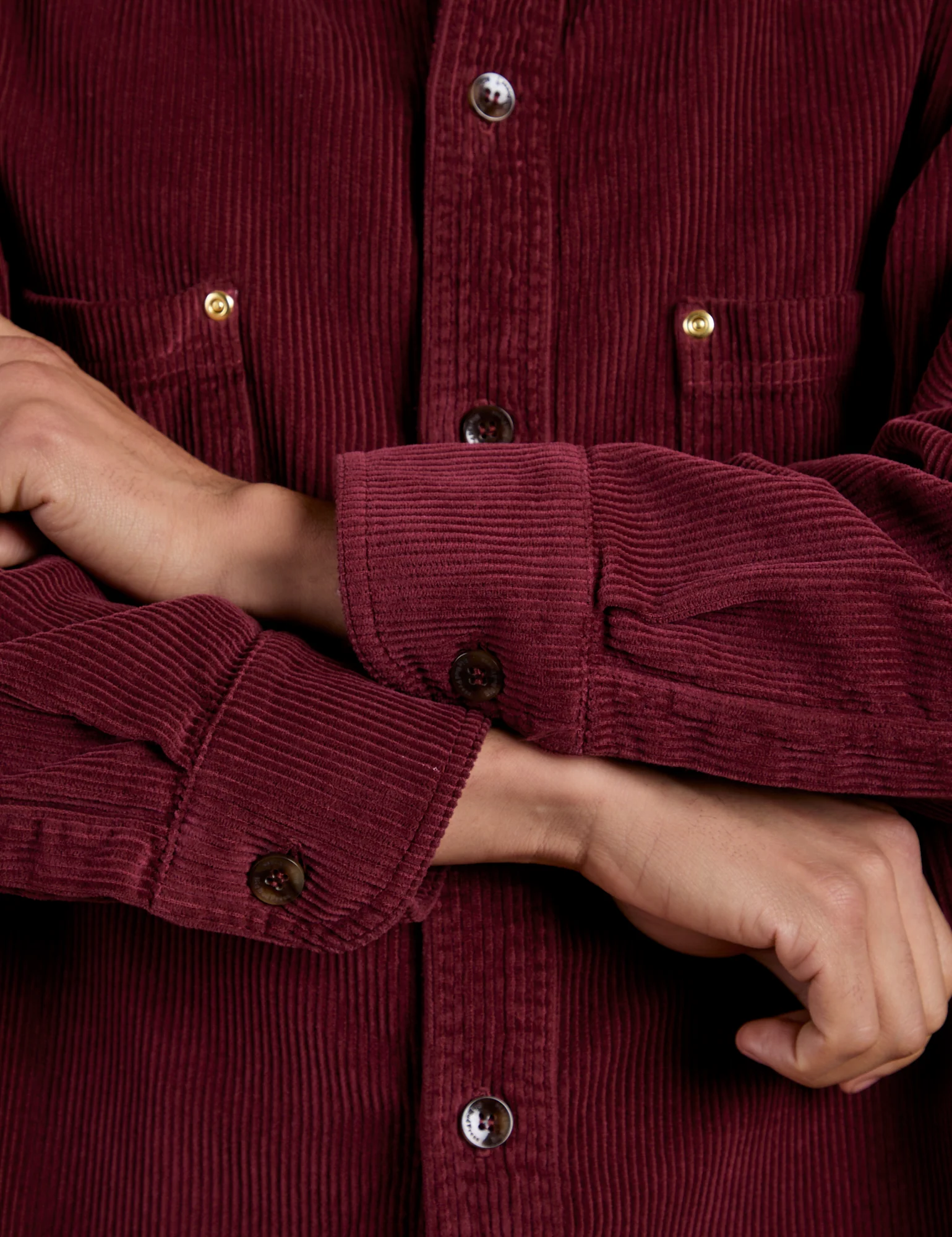 Cropped Corduroy Overshirt - Red Wine *FINAL SALE* - Image 18