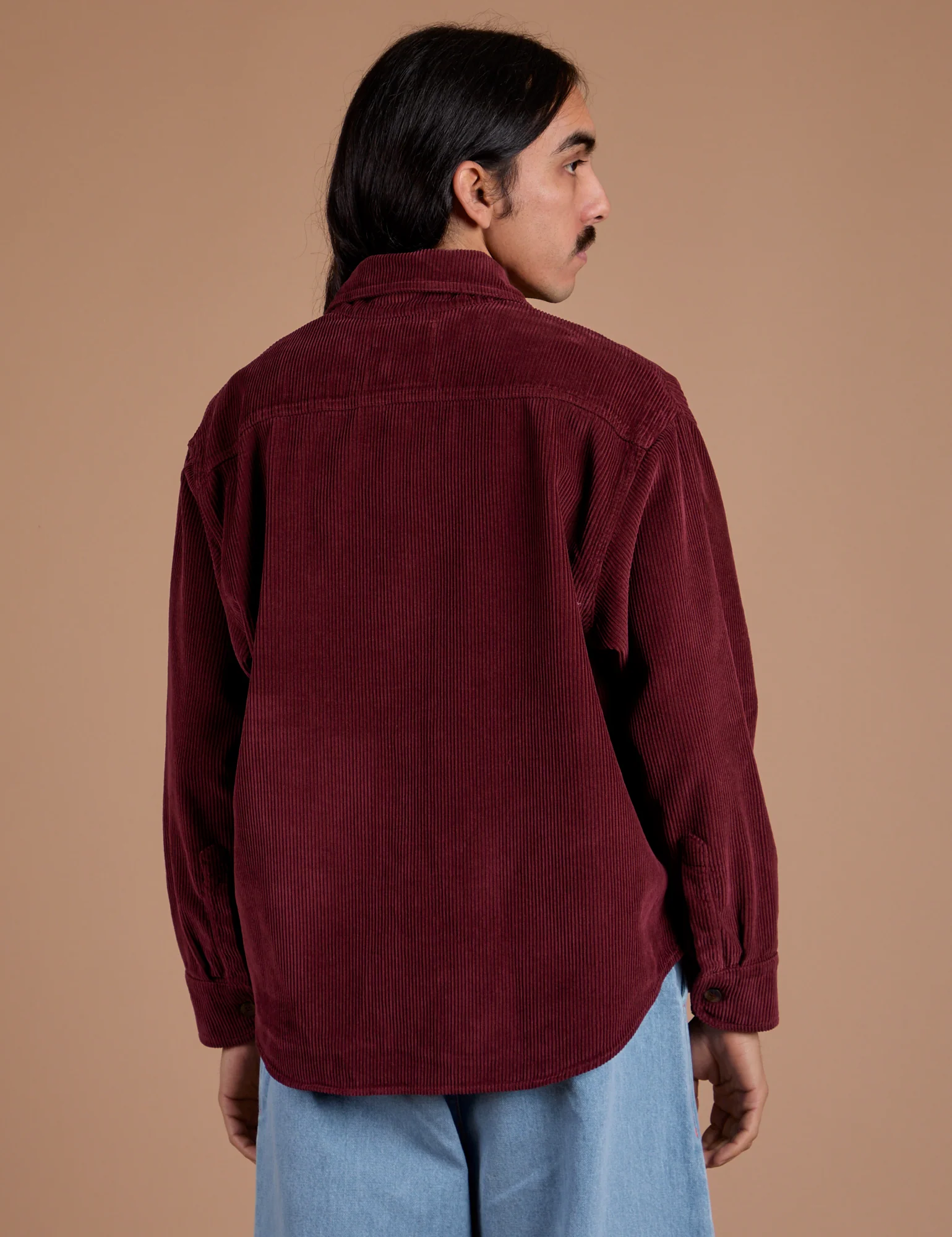 Cropped Corduroy Overshirt - Red Wine *FINAL SALE* - Image 19