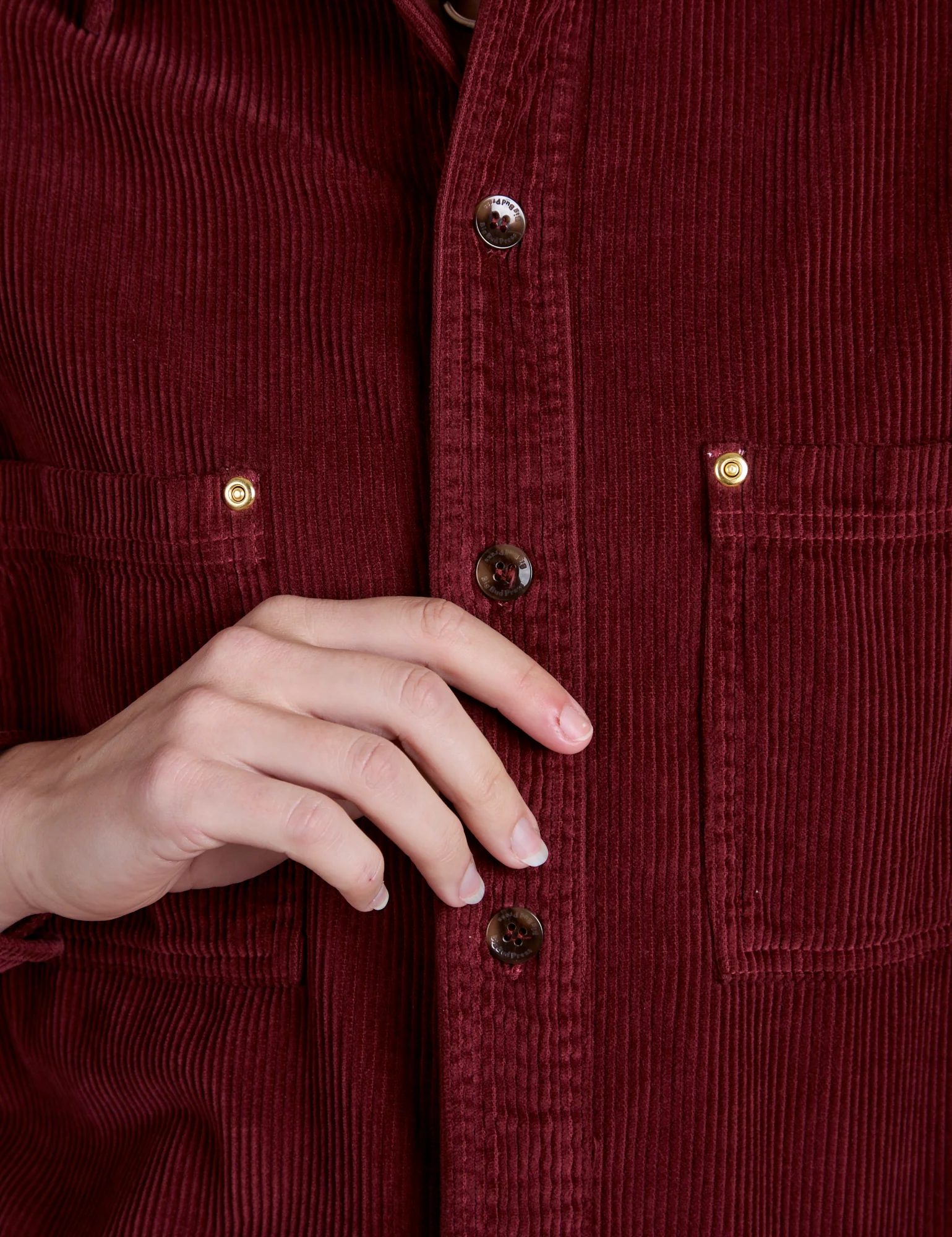 Cropped Corduroy Overshirt - Red Wine *FINAL SALE* - Image 4