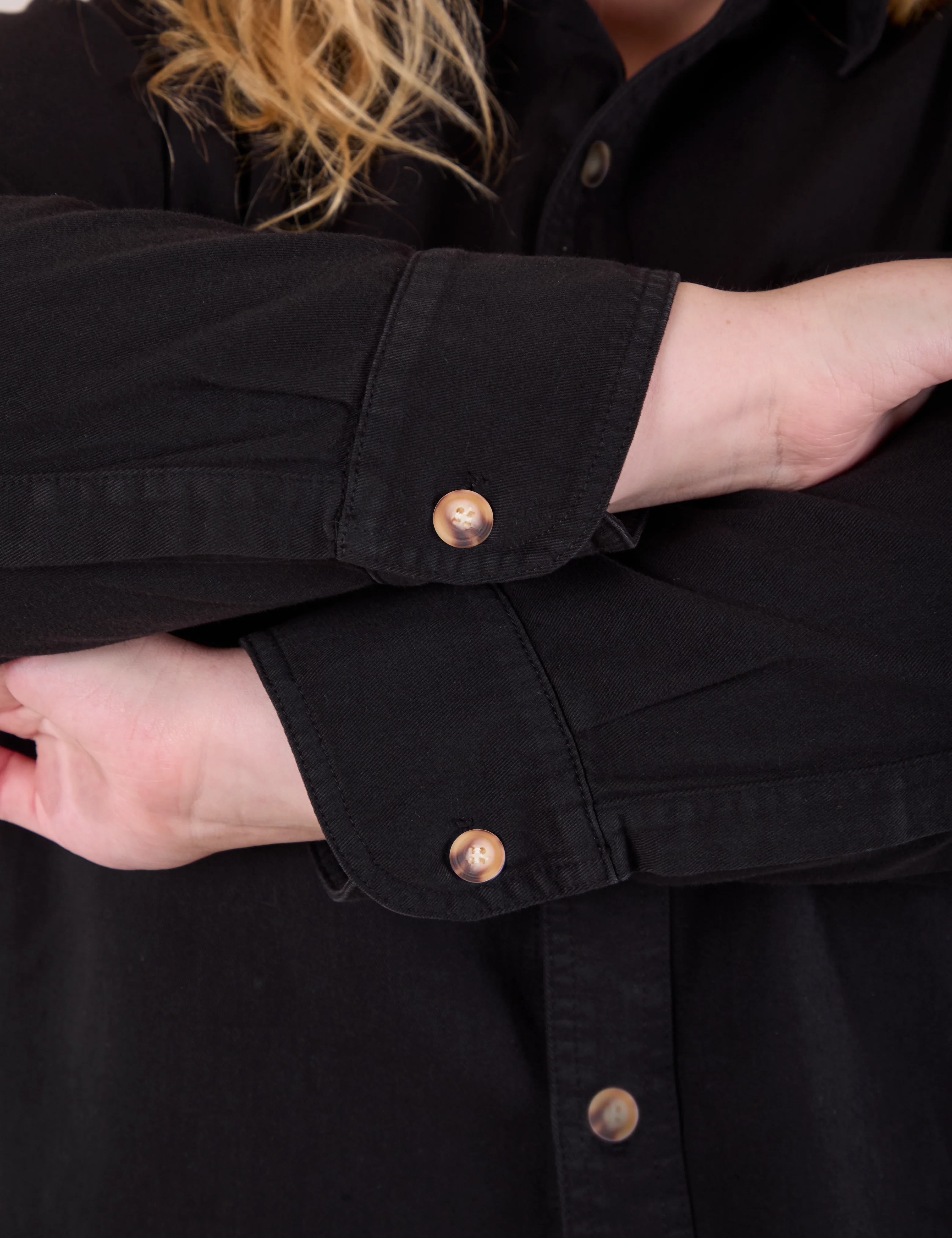Cropped Overshirt - Basic Black - Image 10